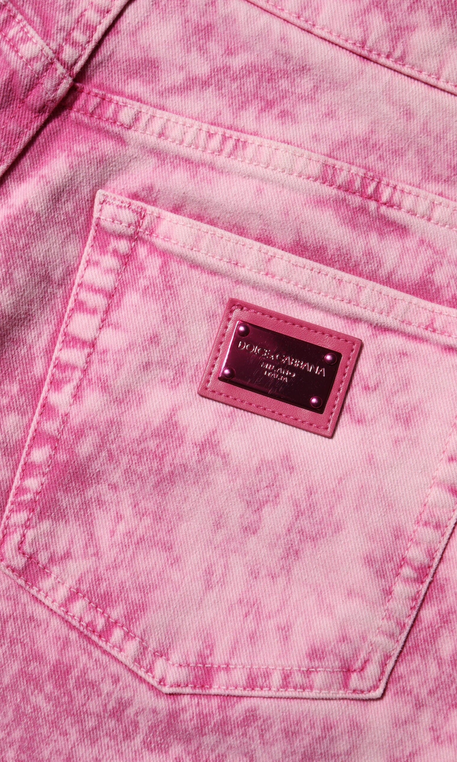 Dolce & Gabbana Pink Denim Tie Dye High Waist Tapered Jeans Glam Steals