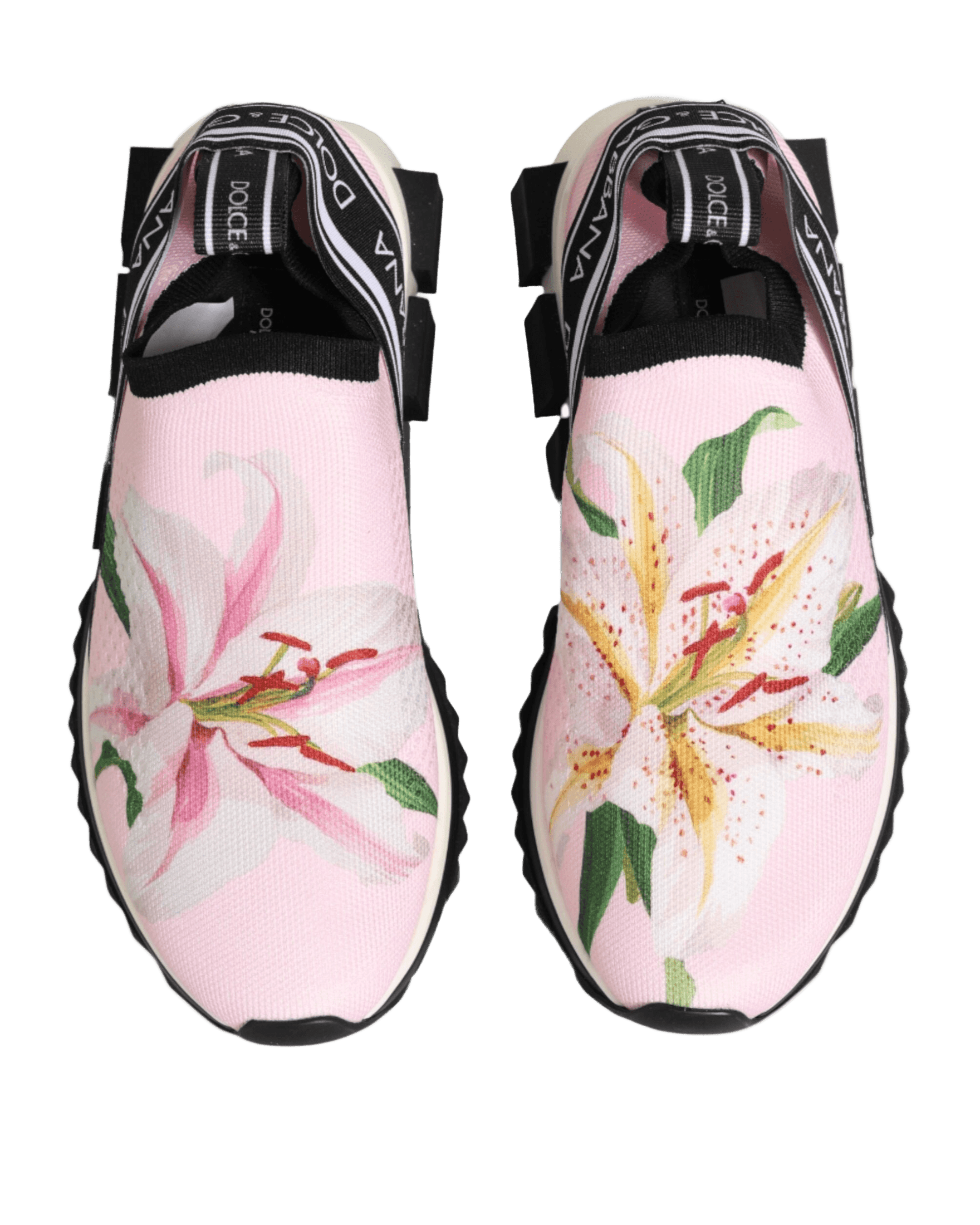 Dolce & Gabbana Pink Floral Sorrento Low Top Sneakers Shoes Glam Steals