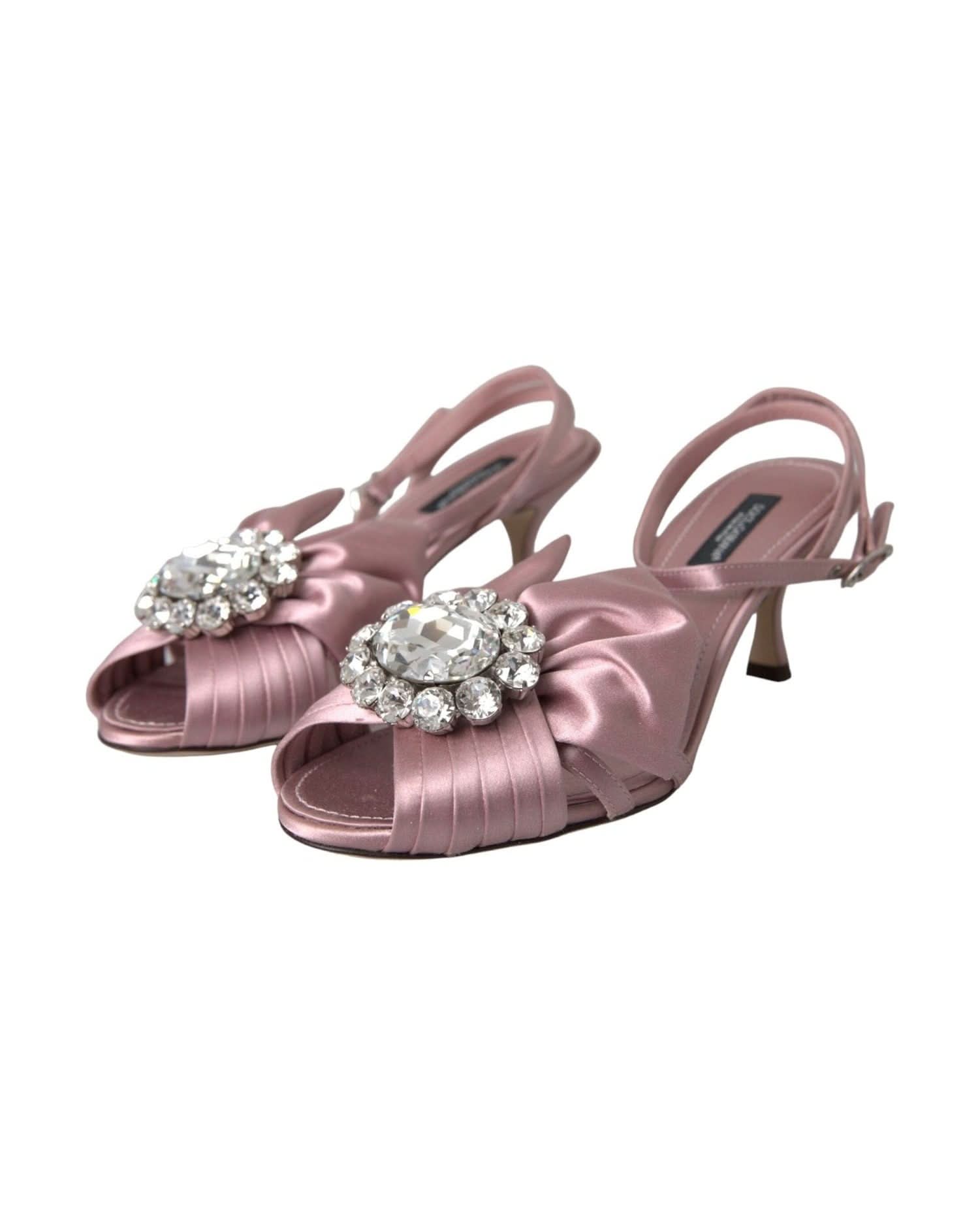 Dolce & Gabbana Pink Keira Crystal Heels Sandals Shoes Heels
