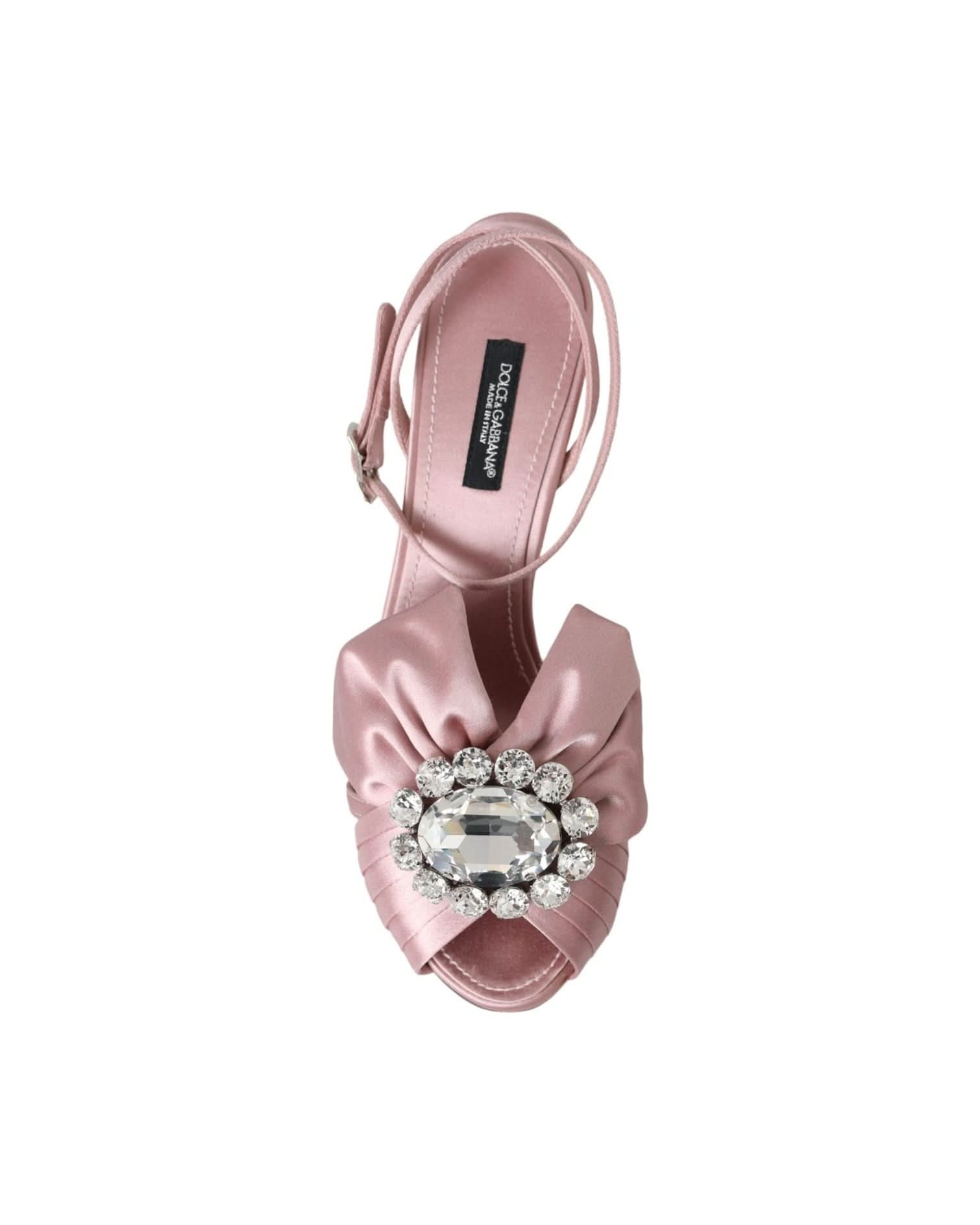 Dolce & Gabbana Pink Keira Crystal Heels Sandals Shoes Heels