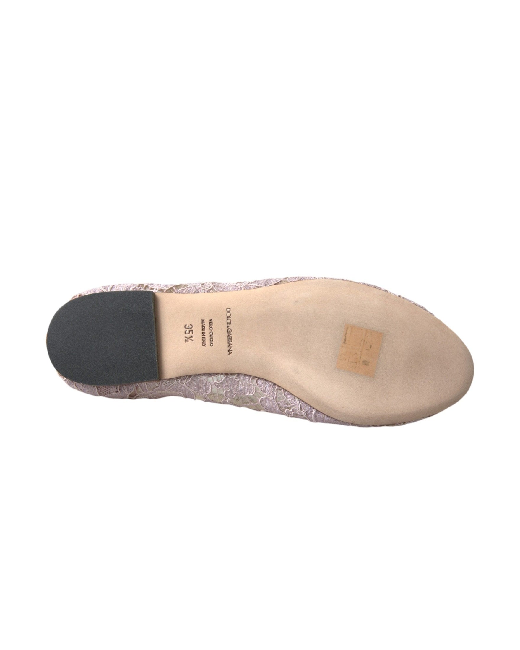 Dolce & Gabbana Pink Lace Crystal Ballet Flats Loafers Shoes Glam Steals