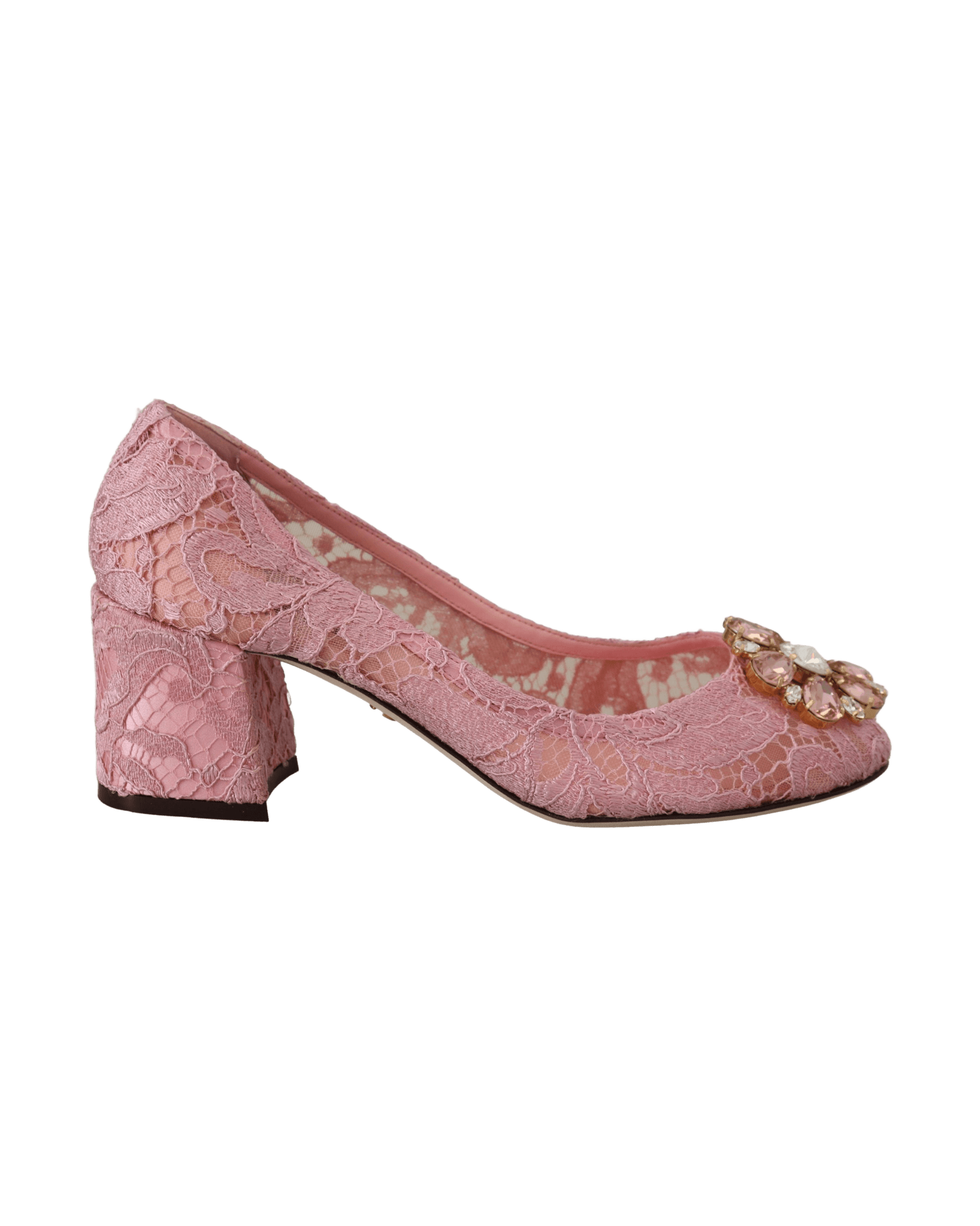 Dolce & Gabbana Pink Lace Taormina Crystal Pumps Glam Steals