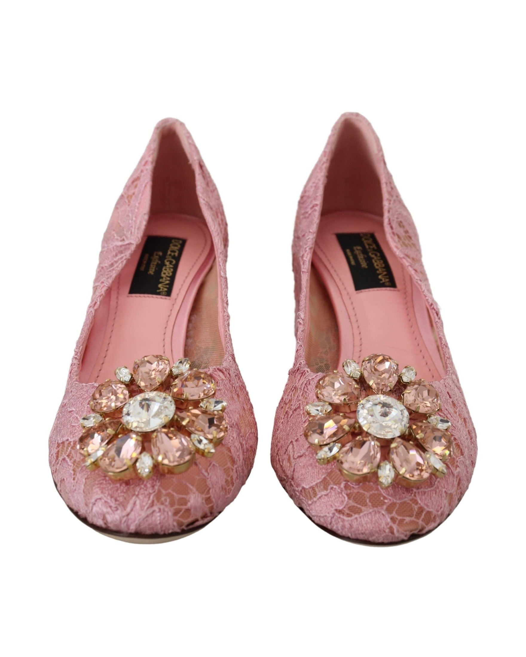 Dolce & Gabbana Pink Lace Taormina Crystal Pumps Glam Steals