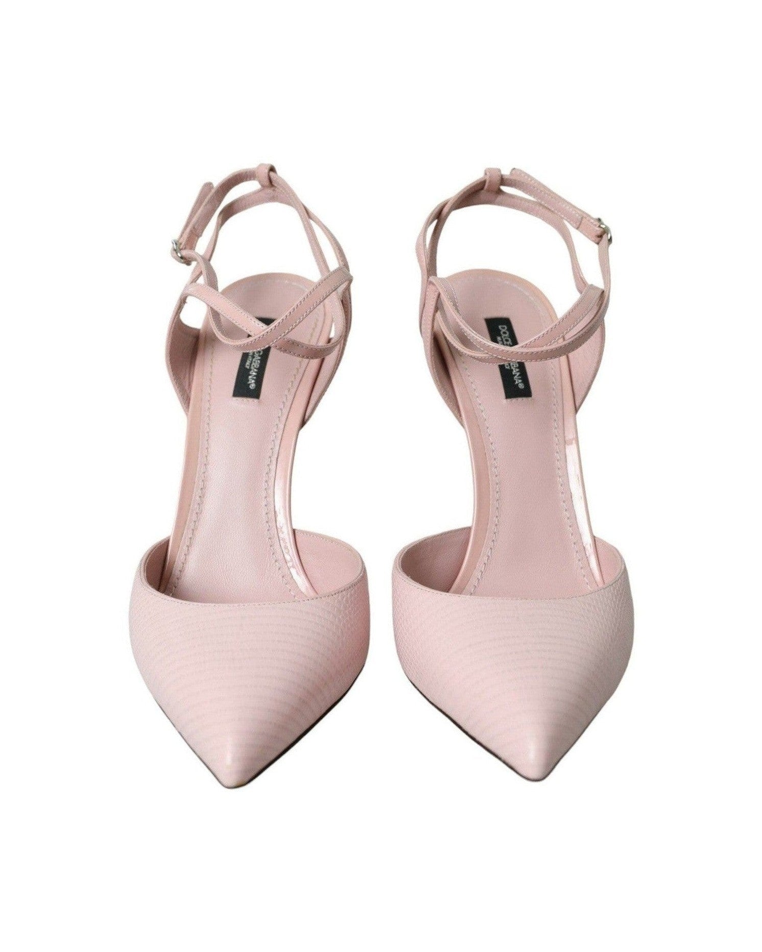 Dolce & Gabbana Pink Leather Ankle Strap Heels Pumps Shoes Glam Steals