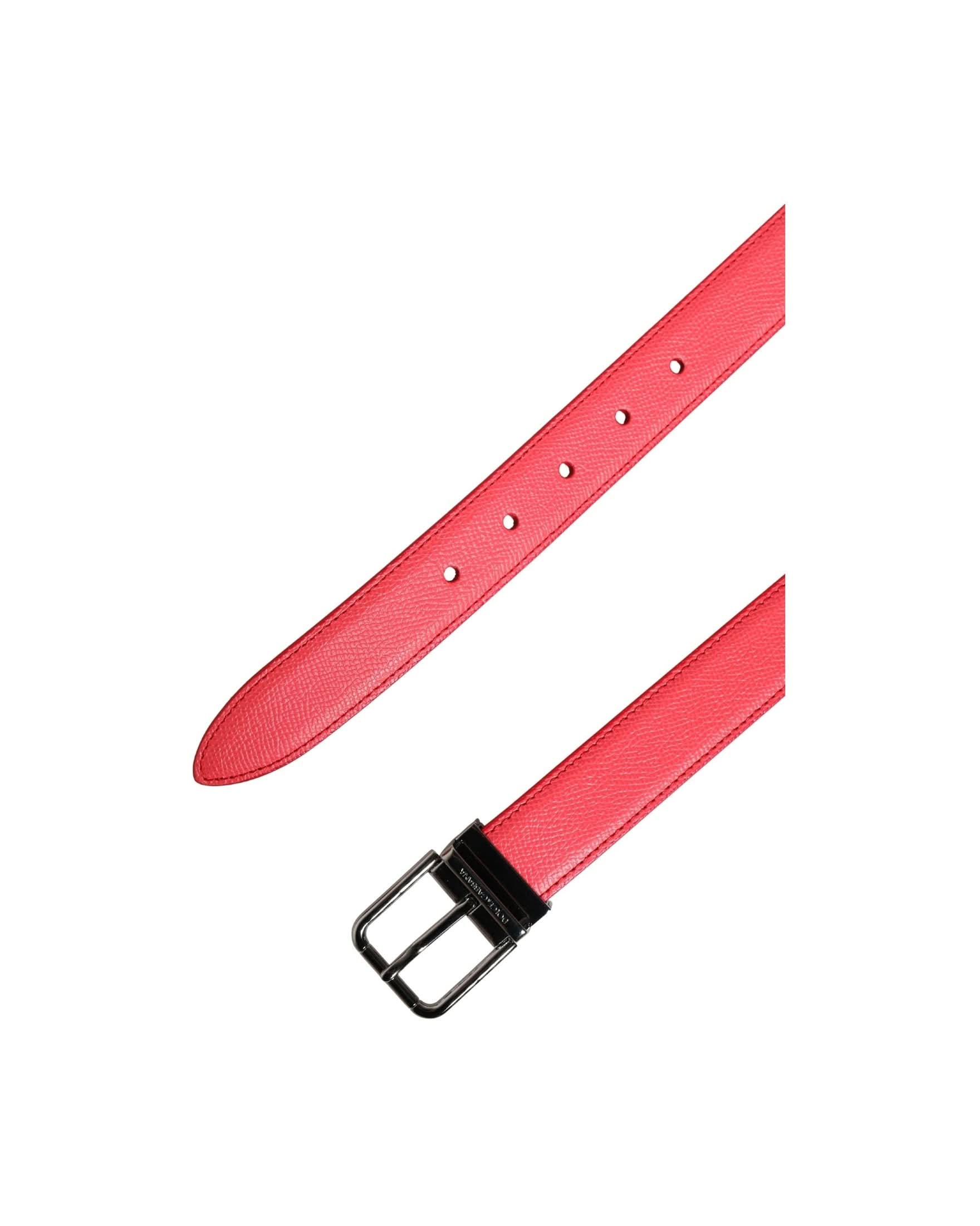 Dolce & Gabbana Pink Leather Calf Silver Metal Buckle Belt Glam Steals