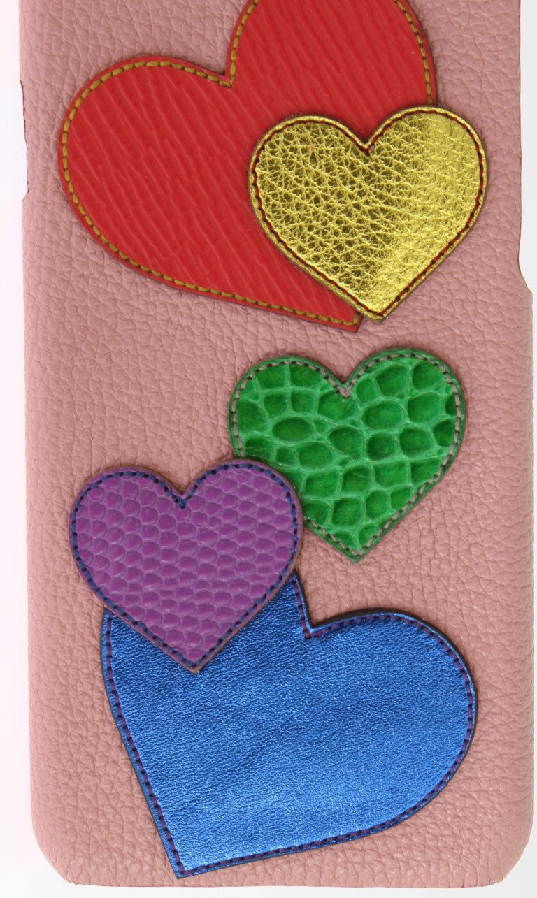 Dolce & Gabbana Pink Leather Chic Heart Embellished Phone Cover Glam Steals