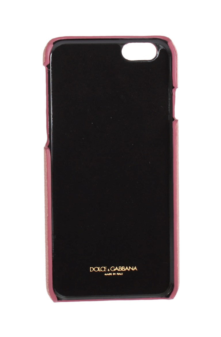 Dolce & Gabbana Pink Leather Chic Heart Embellished Phone Cover Glam Steals