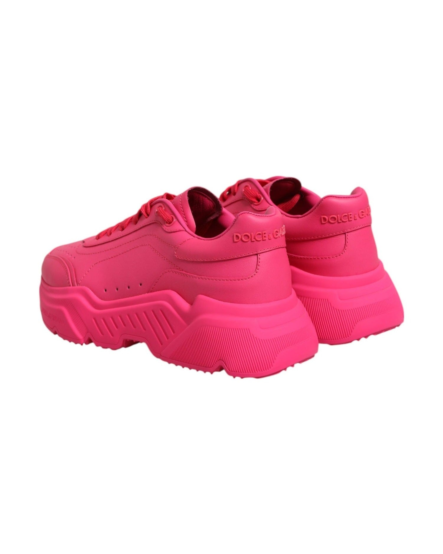 Dolce & Gabbana Pink Leather Daymaster Low Top Sneakers Shoes Glam Steals