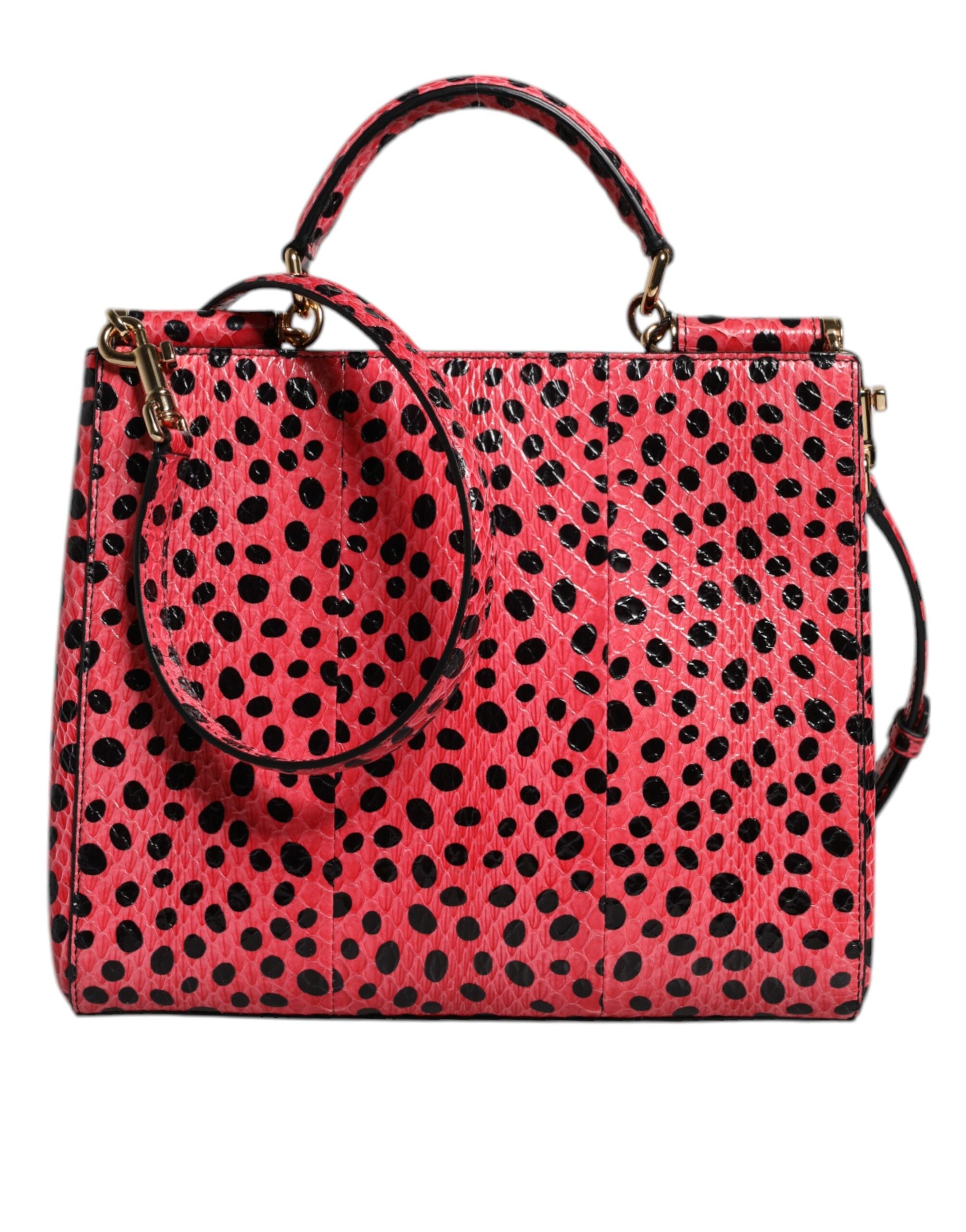 Dolce & Gabbana Pink Leather Exotic Top Handle Tote Crossbody Bag Glam Steals