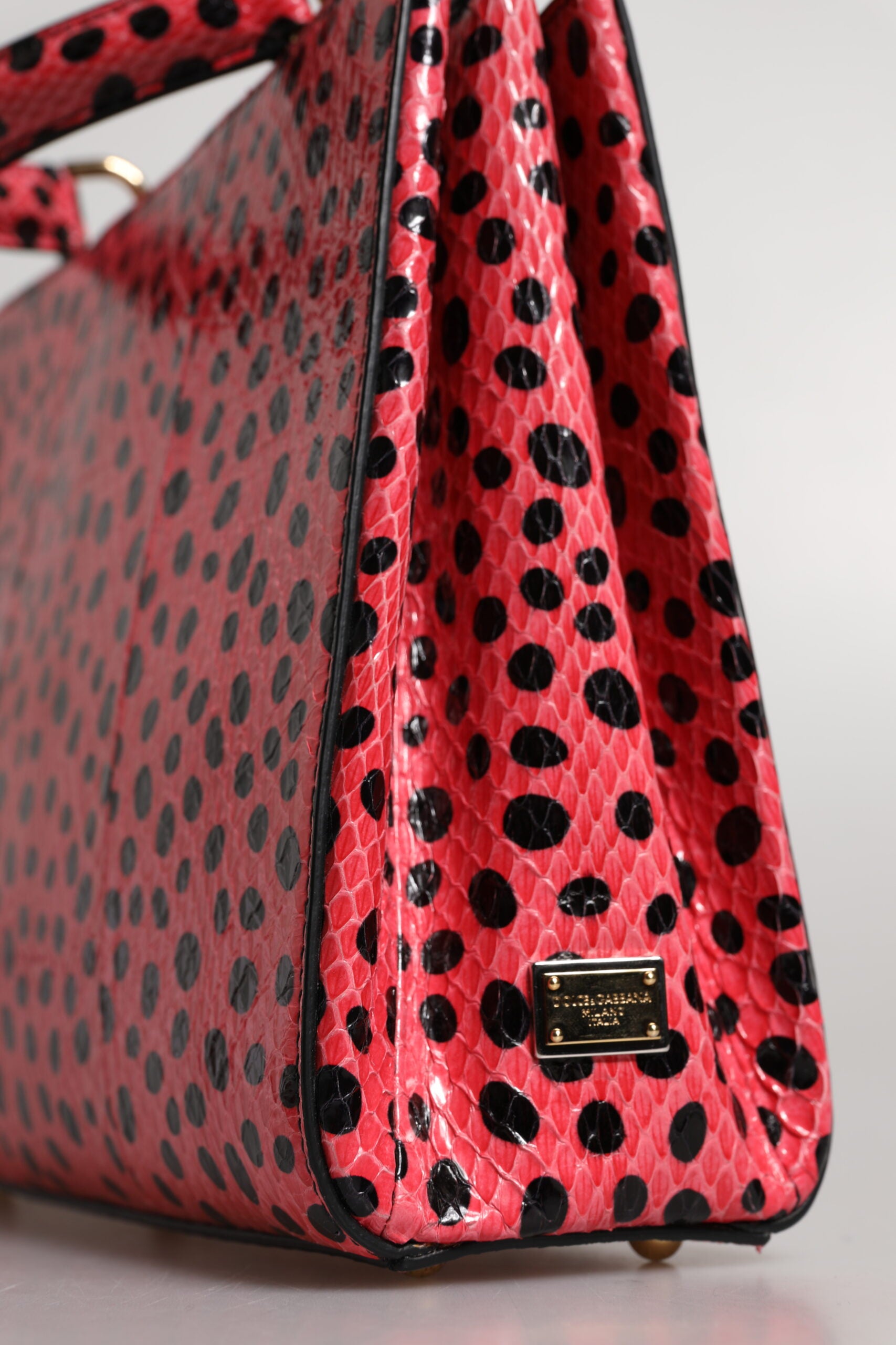 Dolce & Gabbana Pink Leather Exotic Top Handle Tote Crossbody Bag Glam Steals
