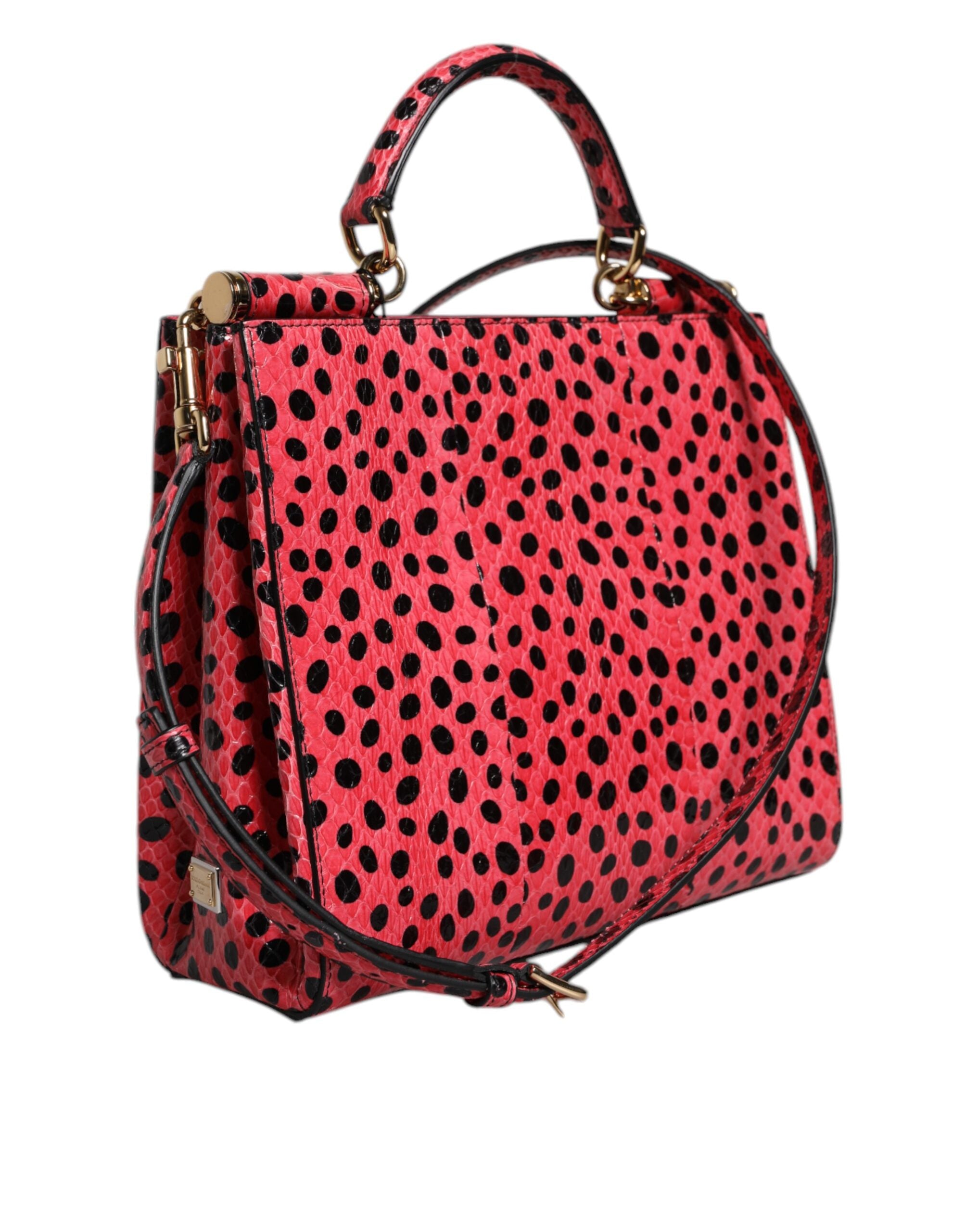 Dolce & Gabbana Pink Leather Exotic Top Handle Tote Crossbody Bag Glam Steals