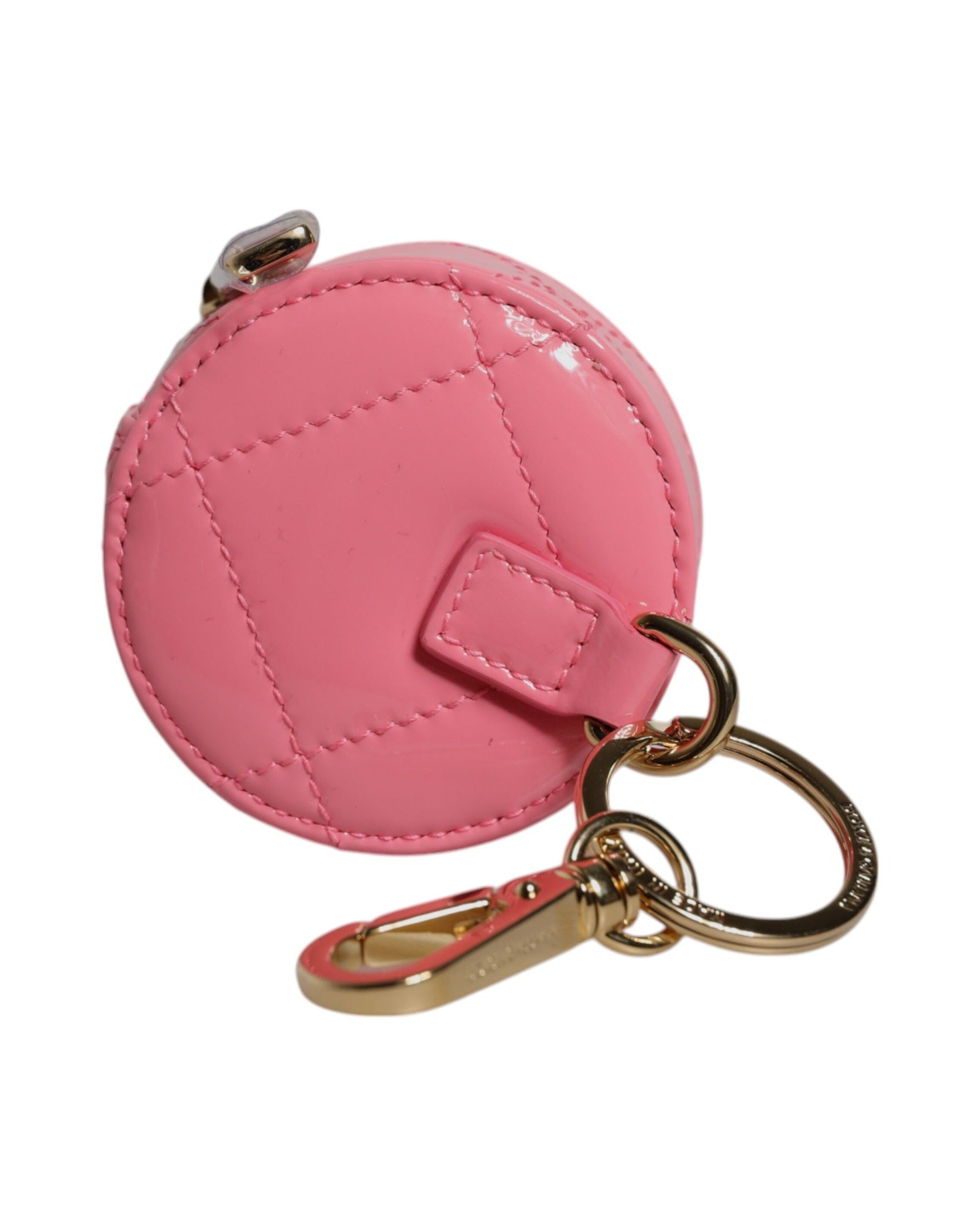 Dolce & Gabbana Pink Leather Lamb Dg Crystal Round Coin Purse Wallet Glam Steals