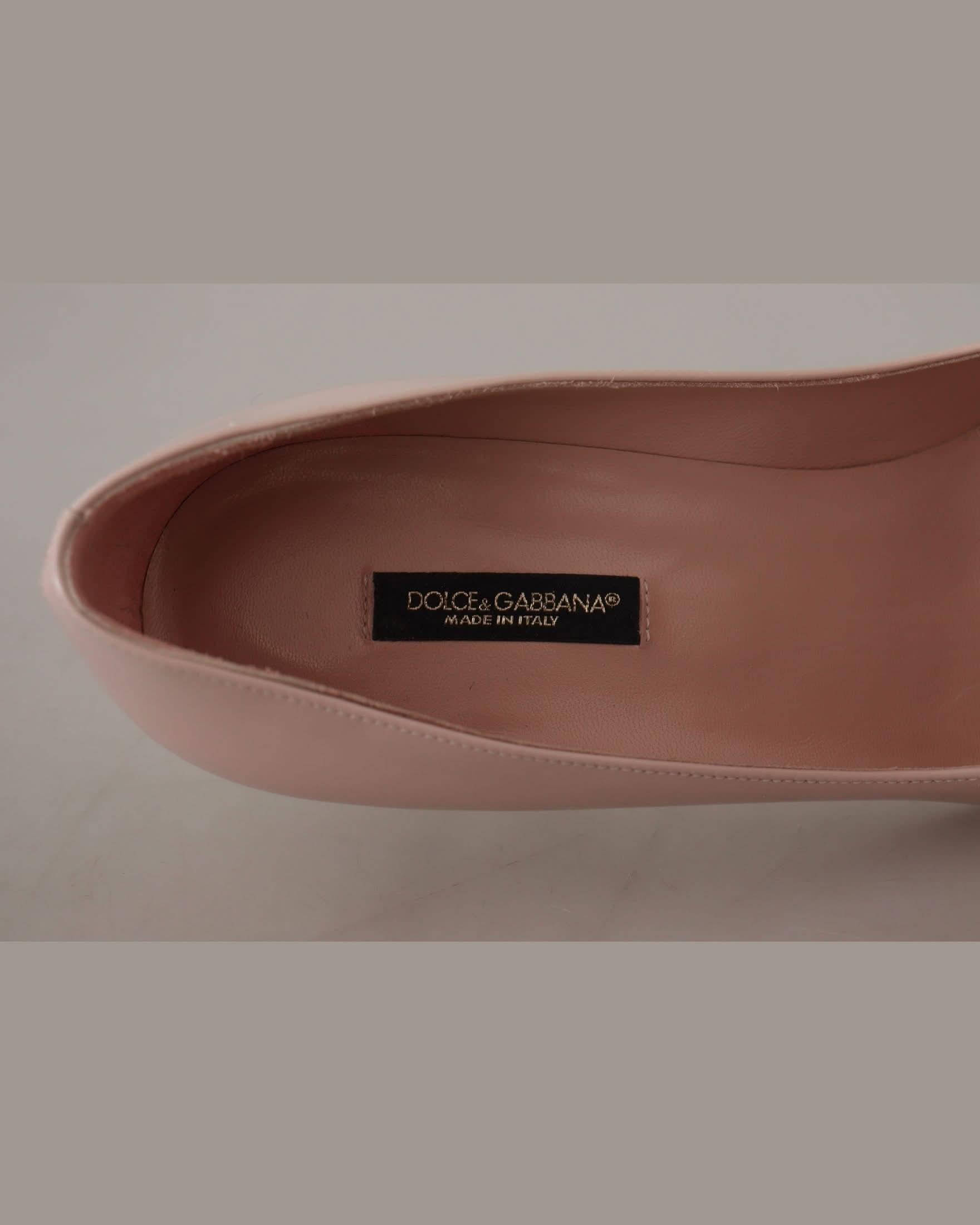 Dolce & Gabbana Pink Leather Patent Kitten Heels Heels