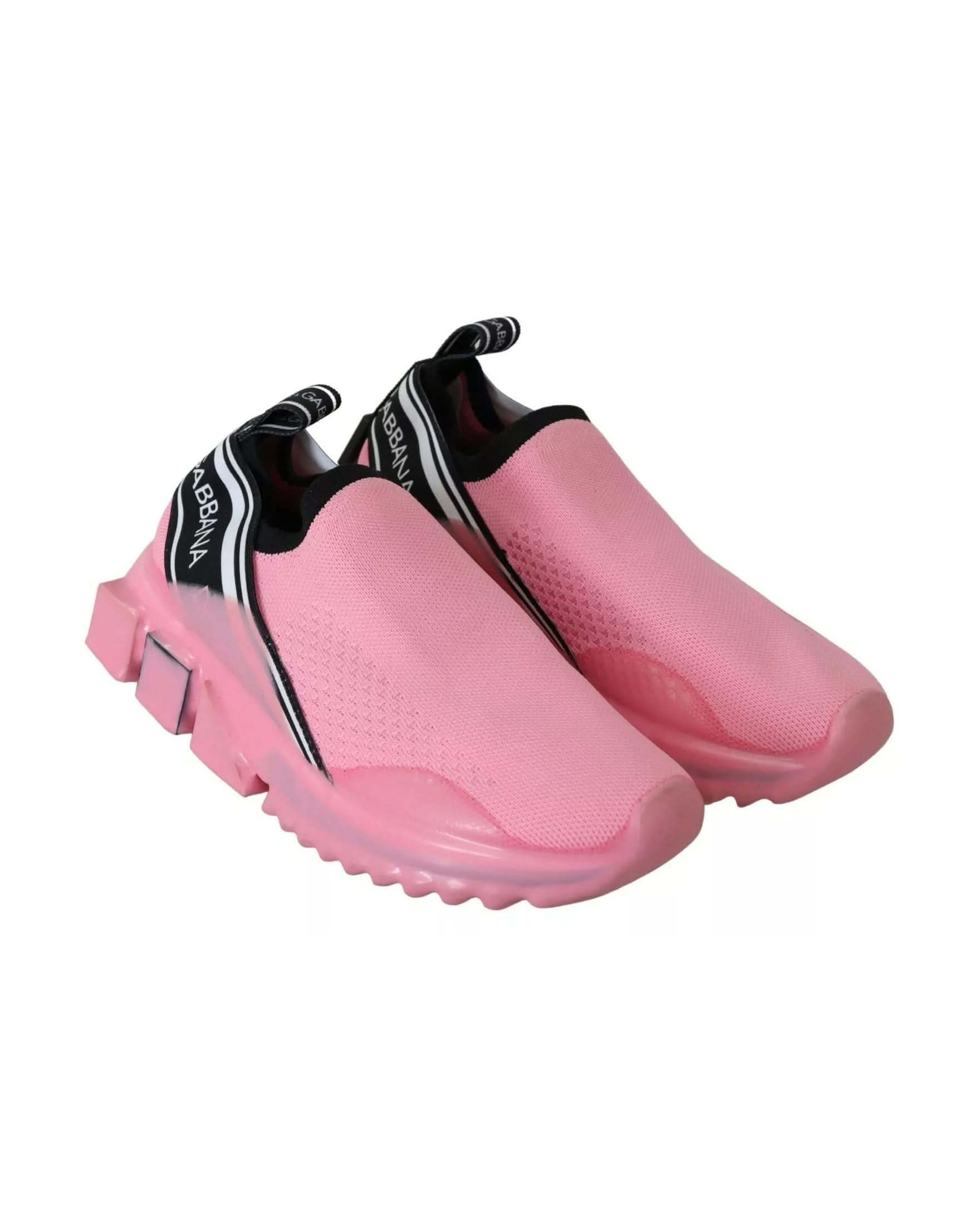 Dolce & Gabbana Pink Low Top Sorrento Sneakers Slip On Casual Shoes Sneakers