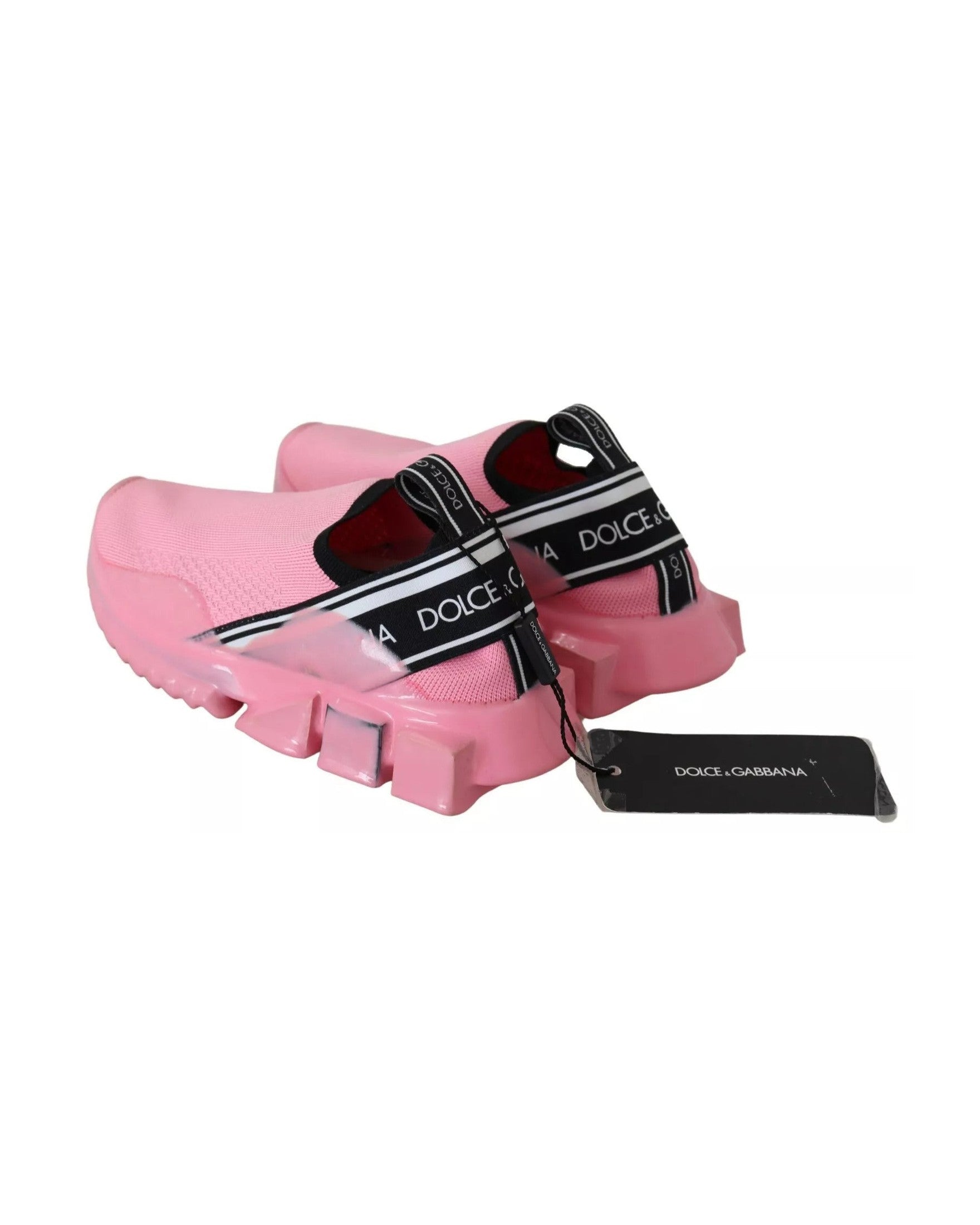 Dolce & Gabbana Pink Low Top Sorrento Sneakers Slip On Casual Shoes Glam Steals