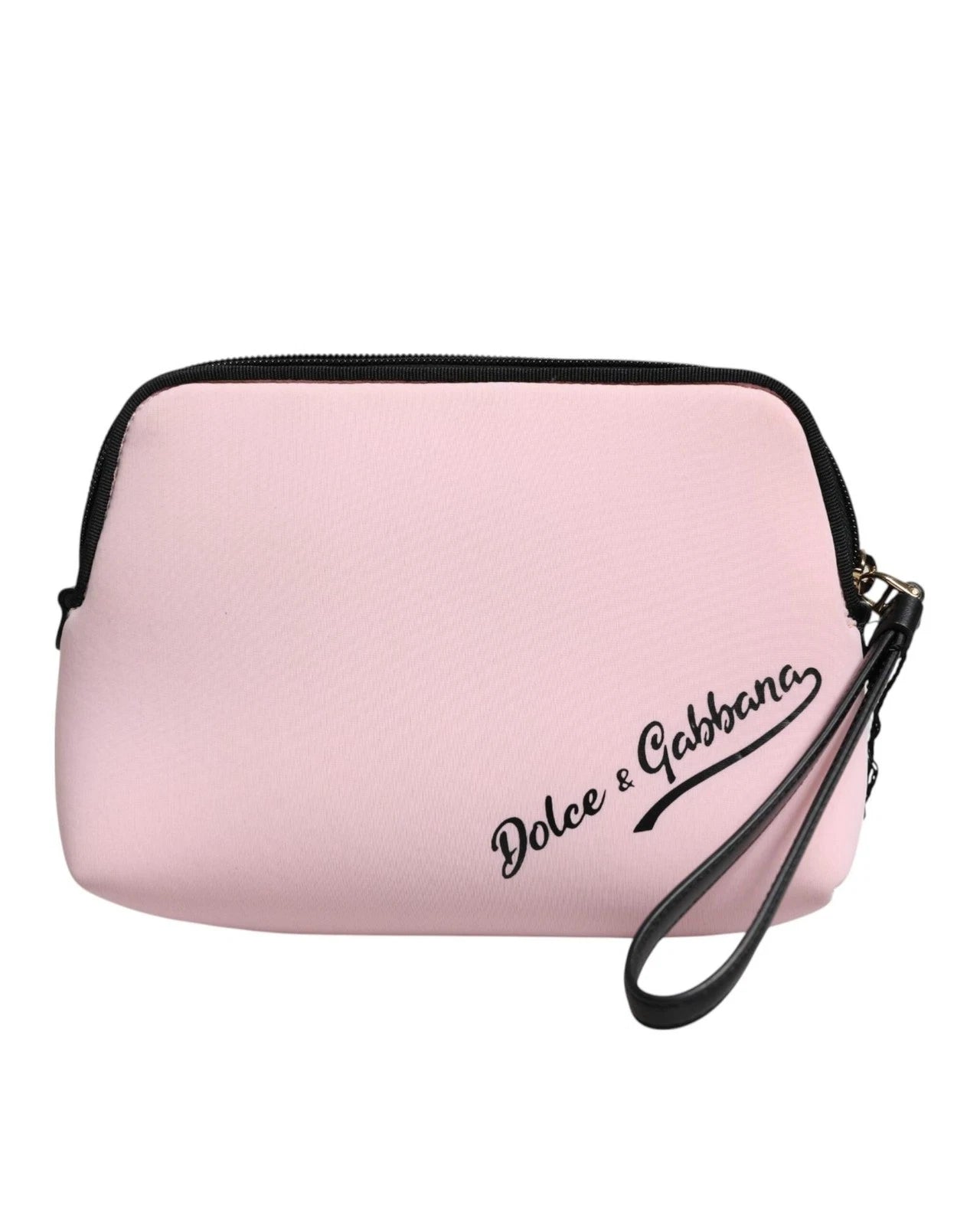 Dolce & Gabbana Pink Nylon Solid Dg Logo Print Clutch Zip Borse Pouch Bag Glam Steals