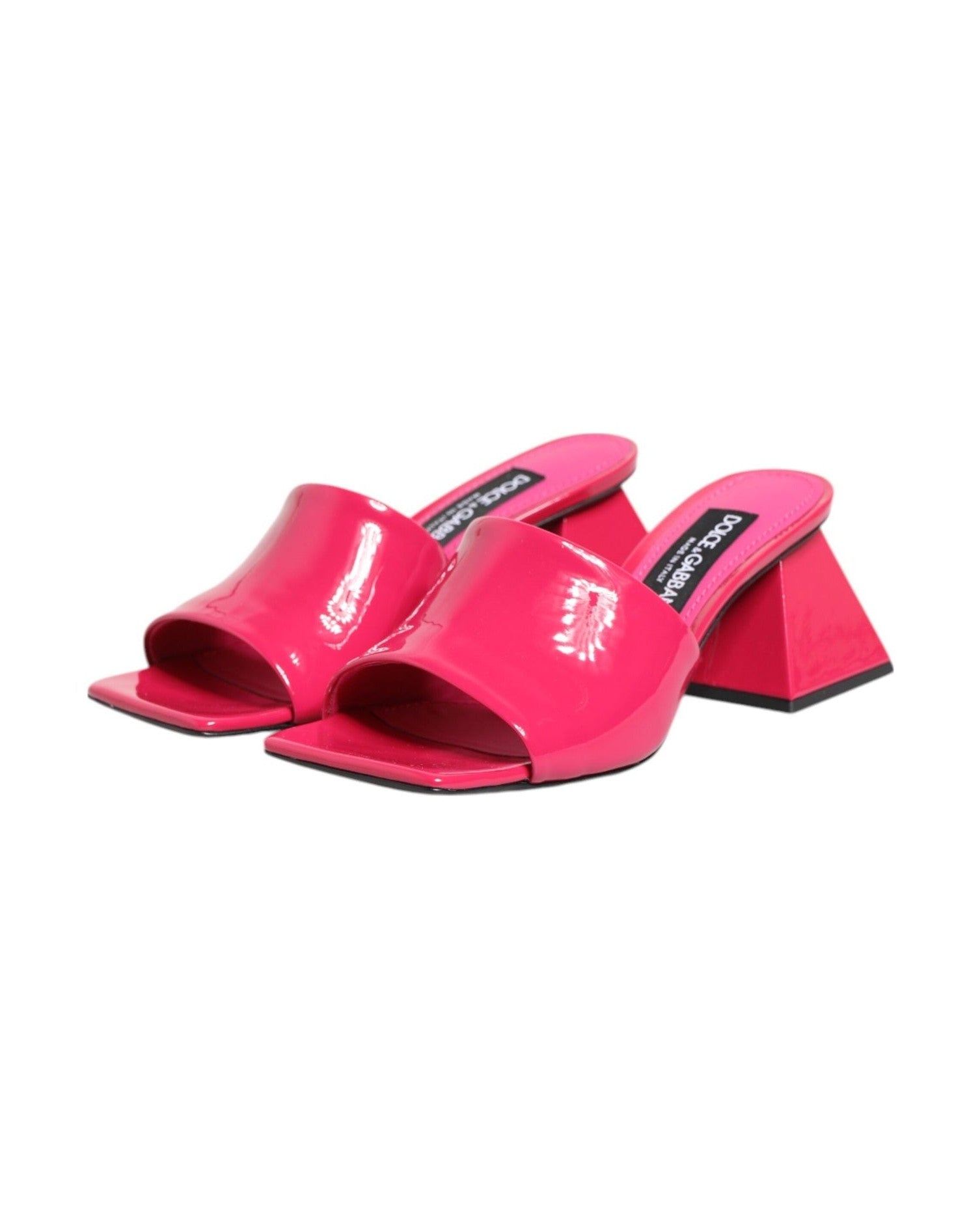 Dolce & Gabbana Pink Open Toe Block Heel Mules Sandals Shoes Heels