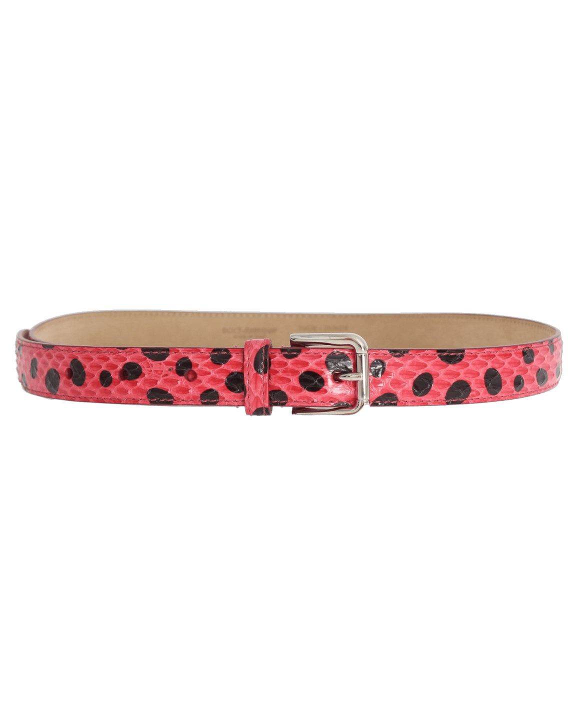 Dolce & Pink Gabbana Polka Snakeskin Buckle Belt Glam Steals