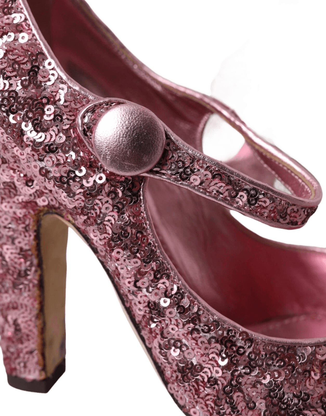 Dolce & Gabbana Pink Sequin Mary Jane Pumps High Heels Shoes Glam Steals