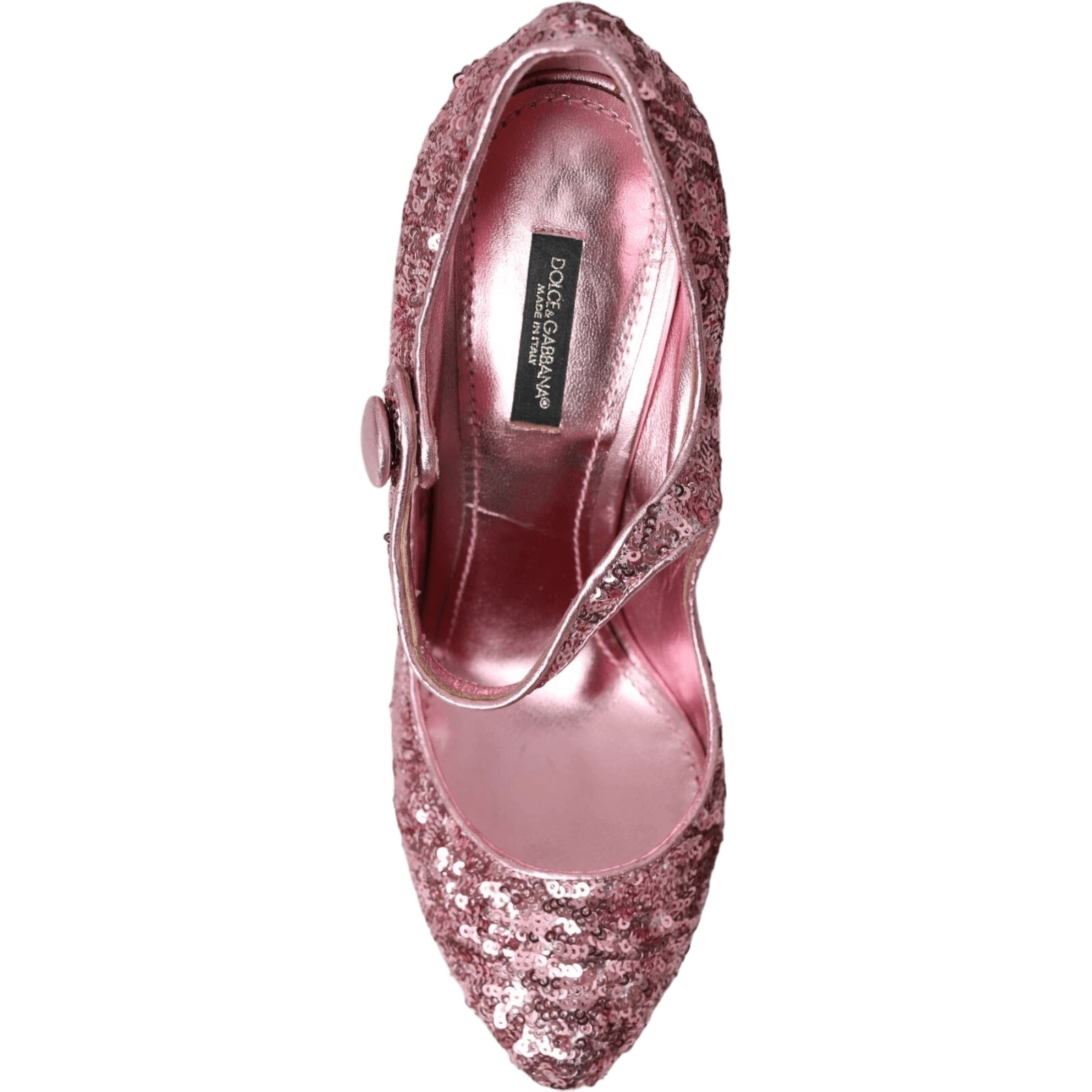Dolce & Gabbana Pink Sequin Mary Jane Pumps High Heels Shoes Glam Steals