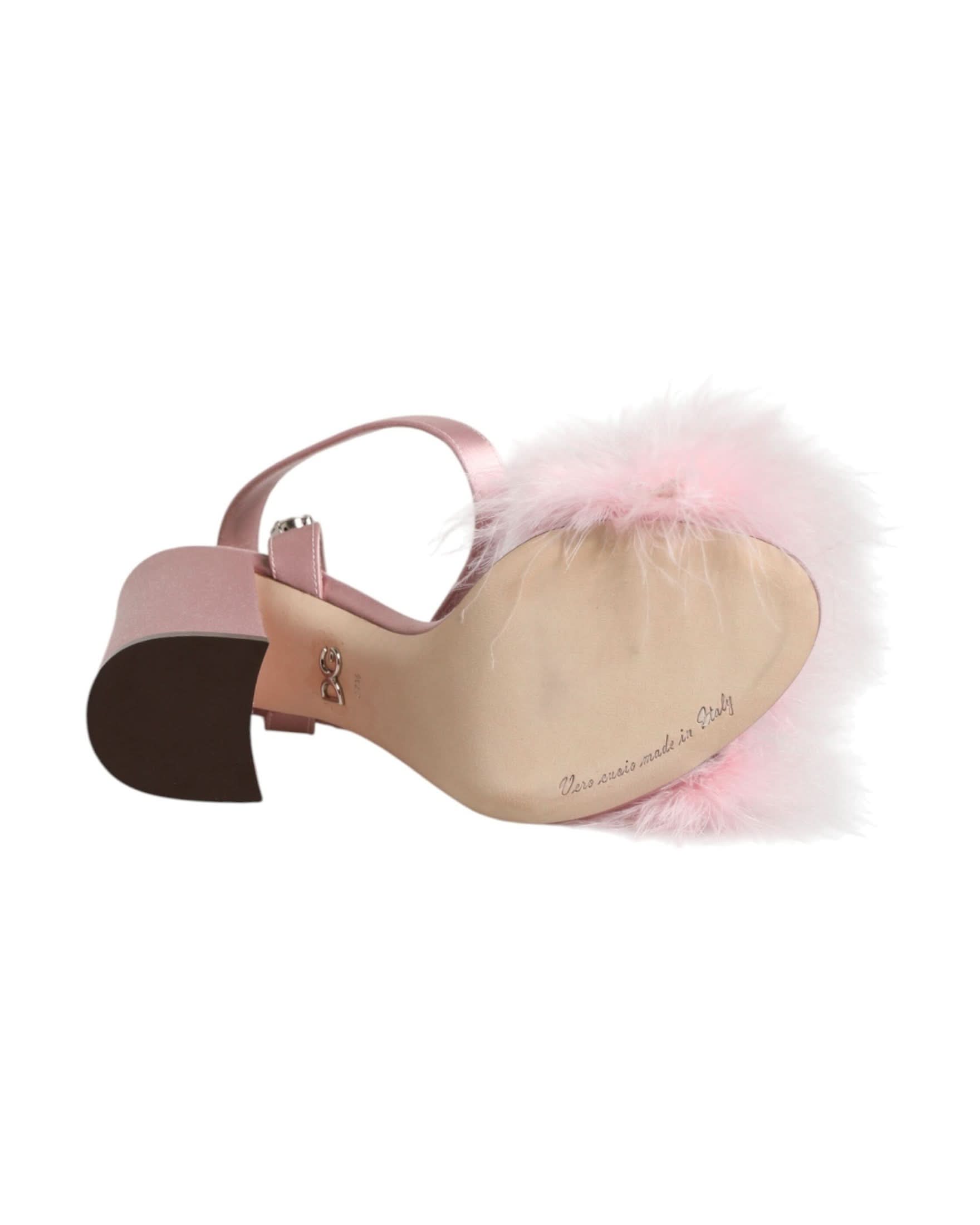 Dolce & Gabbana Pink Sequined Ankle Strap Sandals Shoes Heels