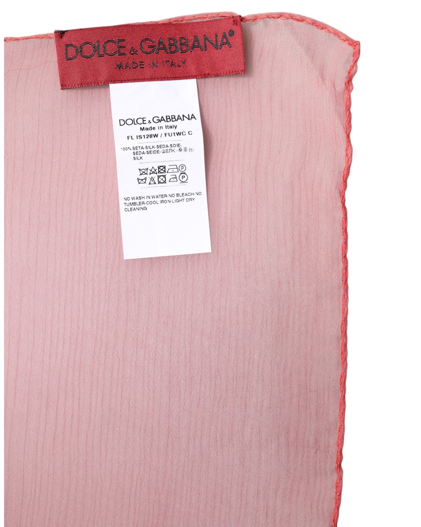 Dolce & Gabbana Pink Silk Rectangle Women Wrap Shawl Scarf Glam Steals