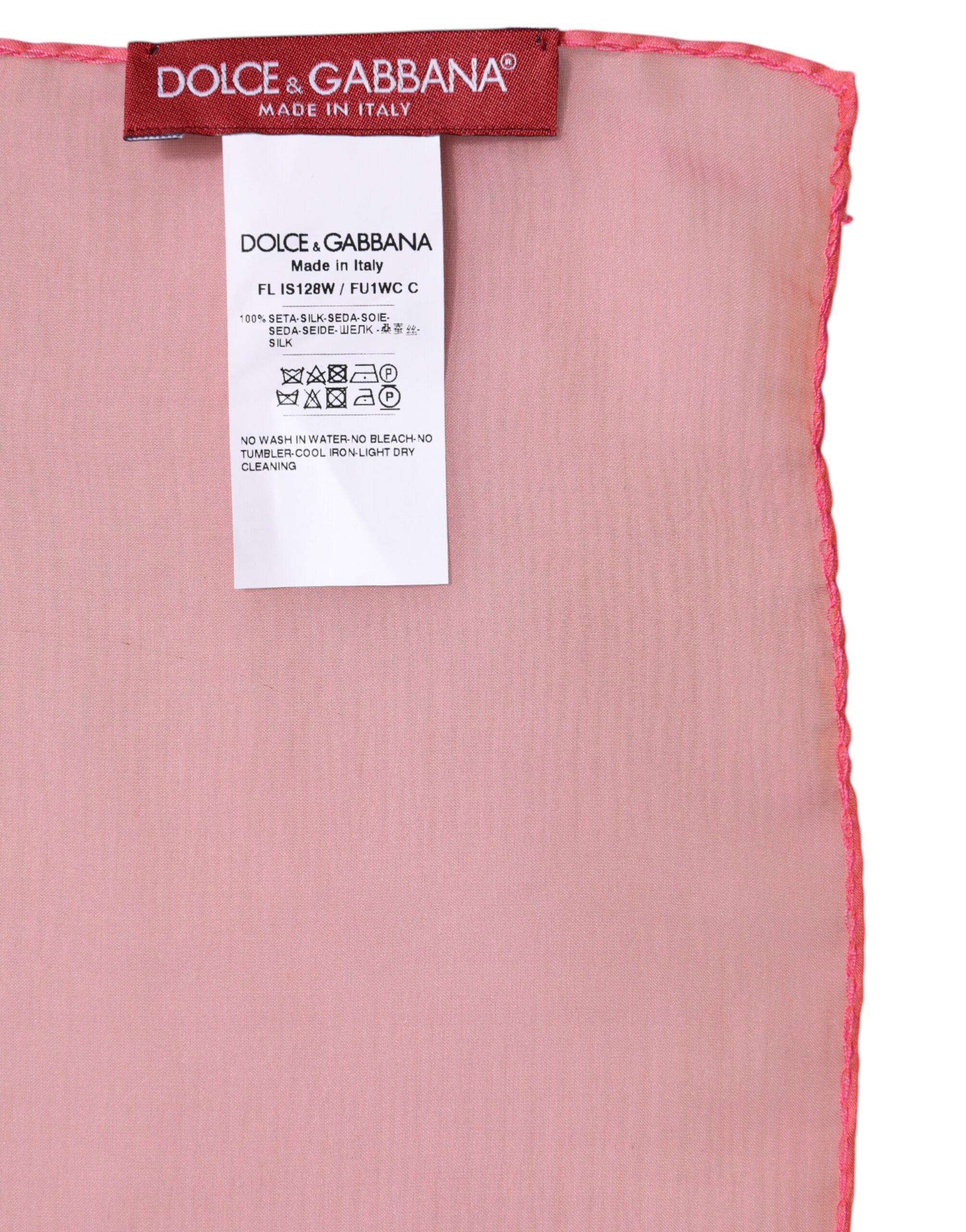 Dolce & Gabbana Pink Silk Rectangle Women Wrap Shawl Scarf Glam Steals