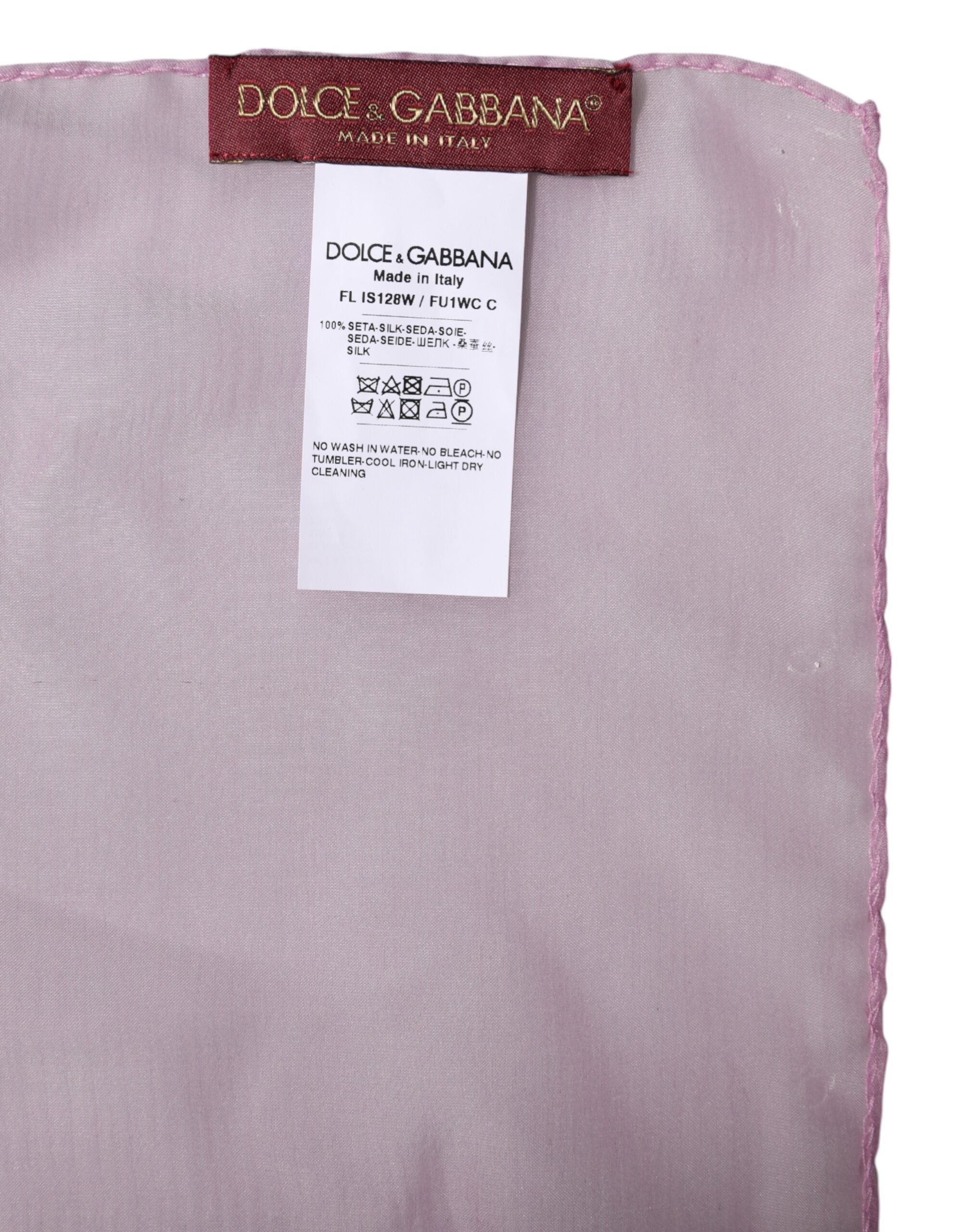 Dolce & Gabbana Pink Silk Rectangle Women Wrap Shawl Scarf Glam Steals