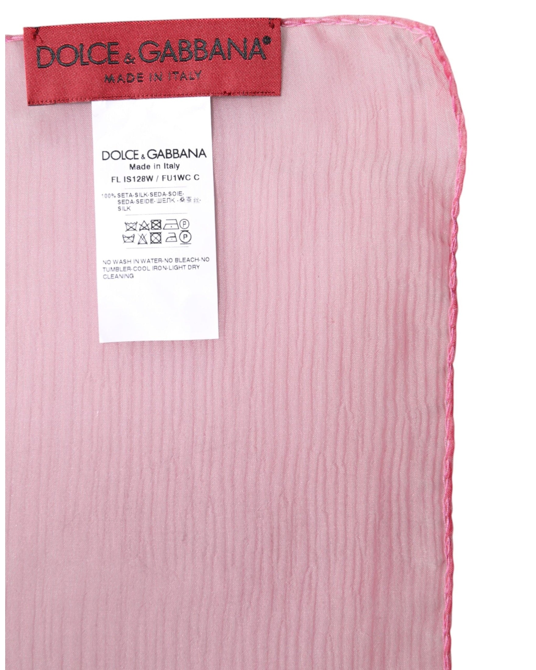 Dolce & Gabbana Pink Silk Rectangle Women Wrap Shawl Scarf Glam Steals