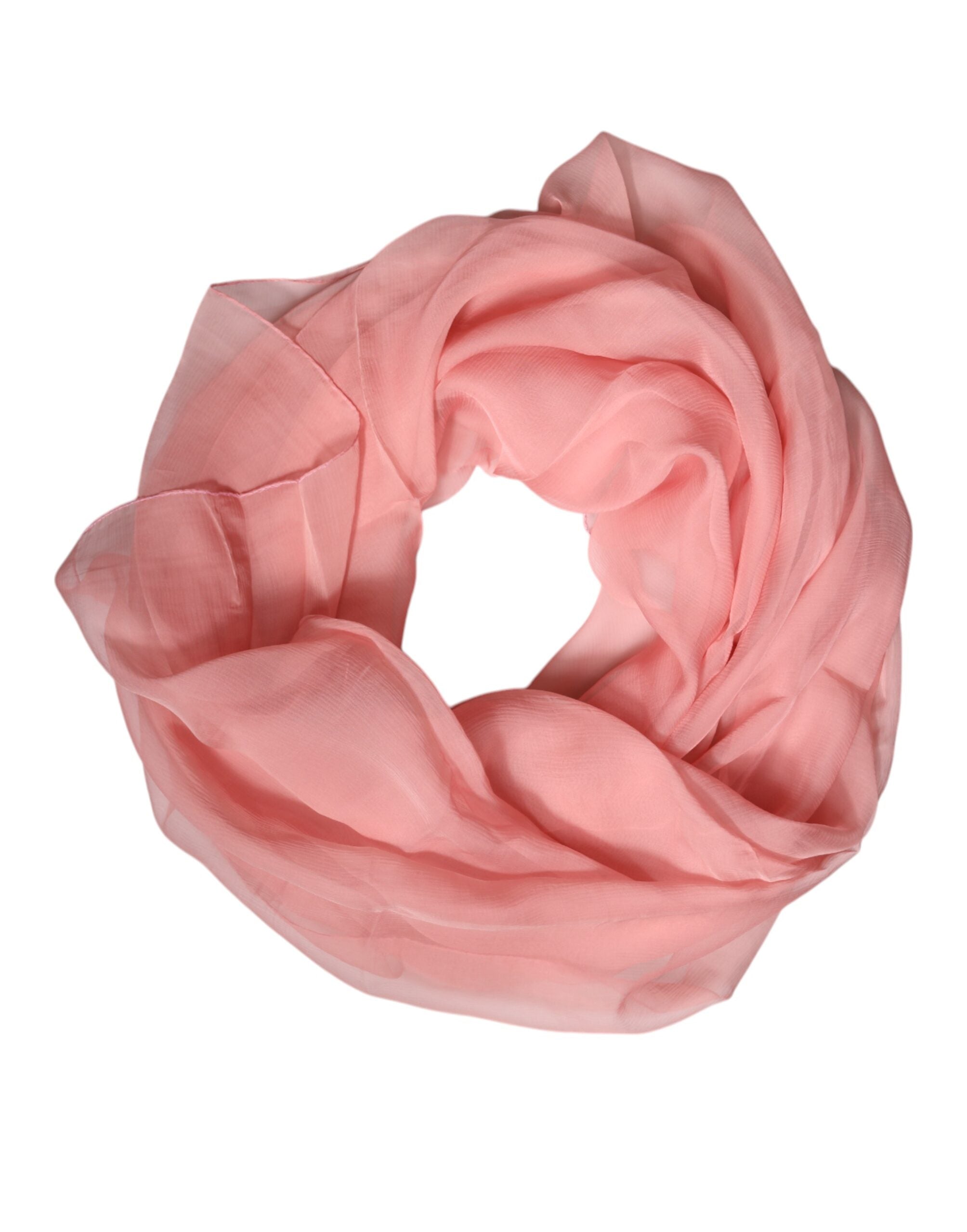Dolce & Gabbana Pink Silk Rectangle Women Wrap Shawl Scarf Glam Steals