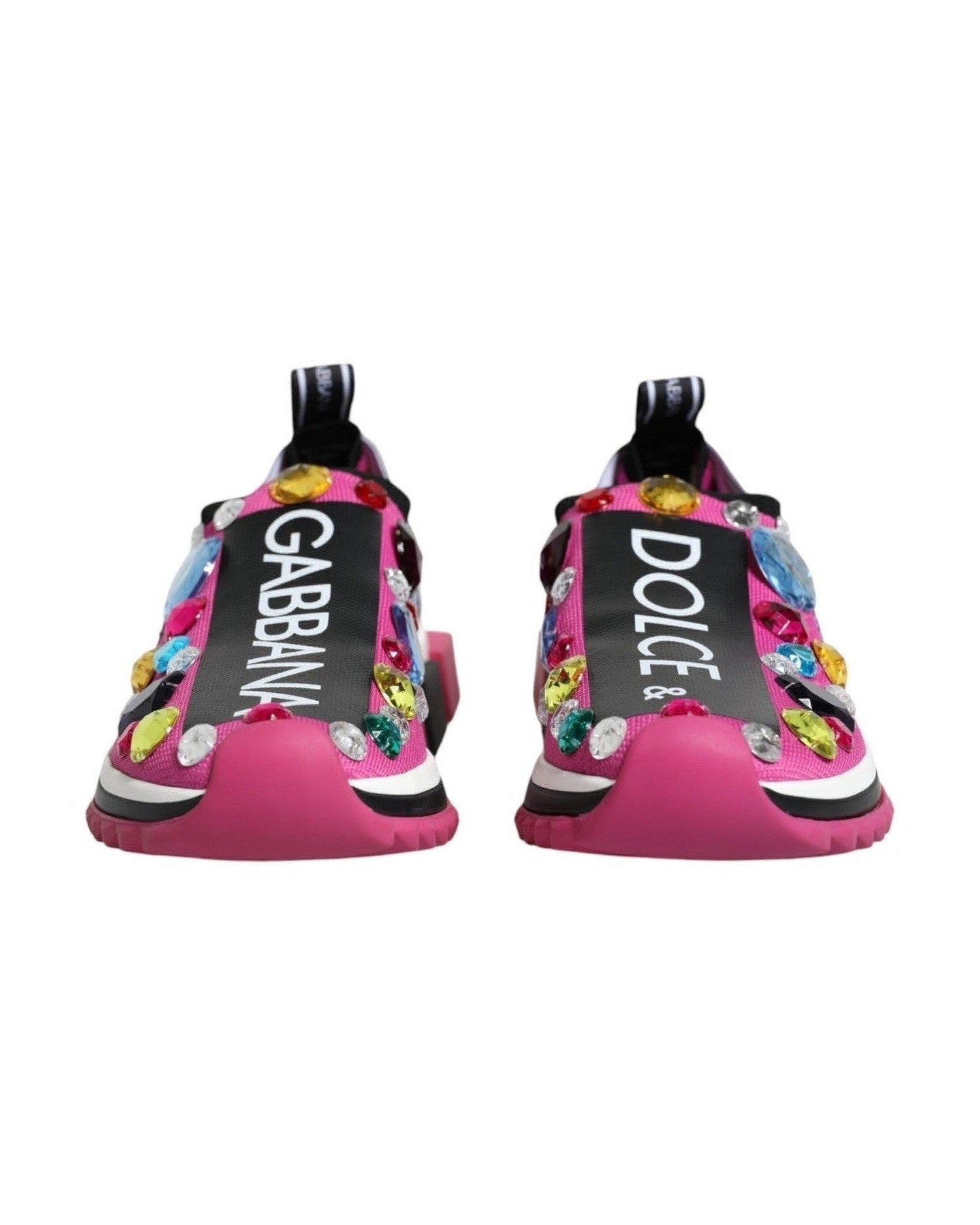 Dolce & Gabbana Pink Sorrento Crystals Low Top Sneakers Shoes Glam Steals