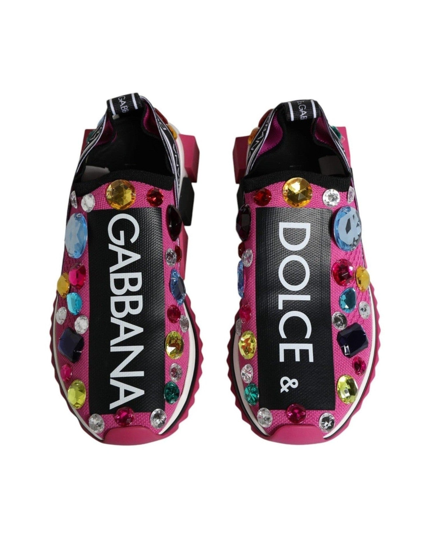 Dolce & Gabbana Pink Sorrento Crystals Low Top Sneakers Shoes Glam Steals