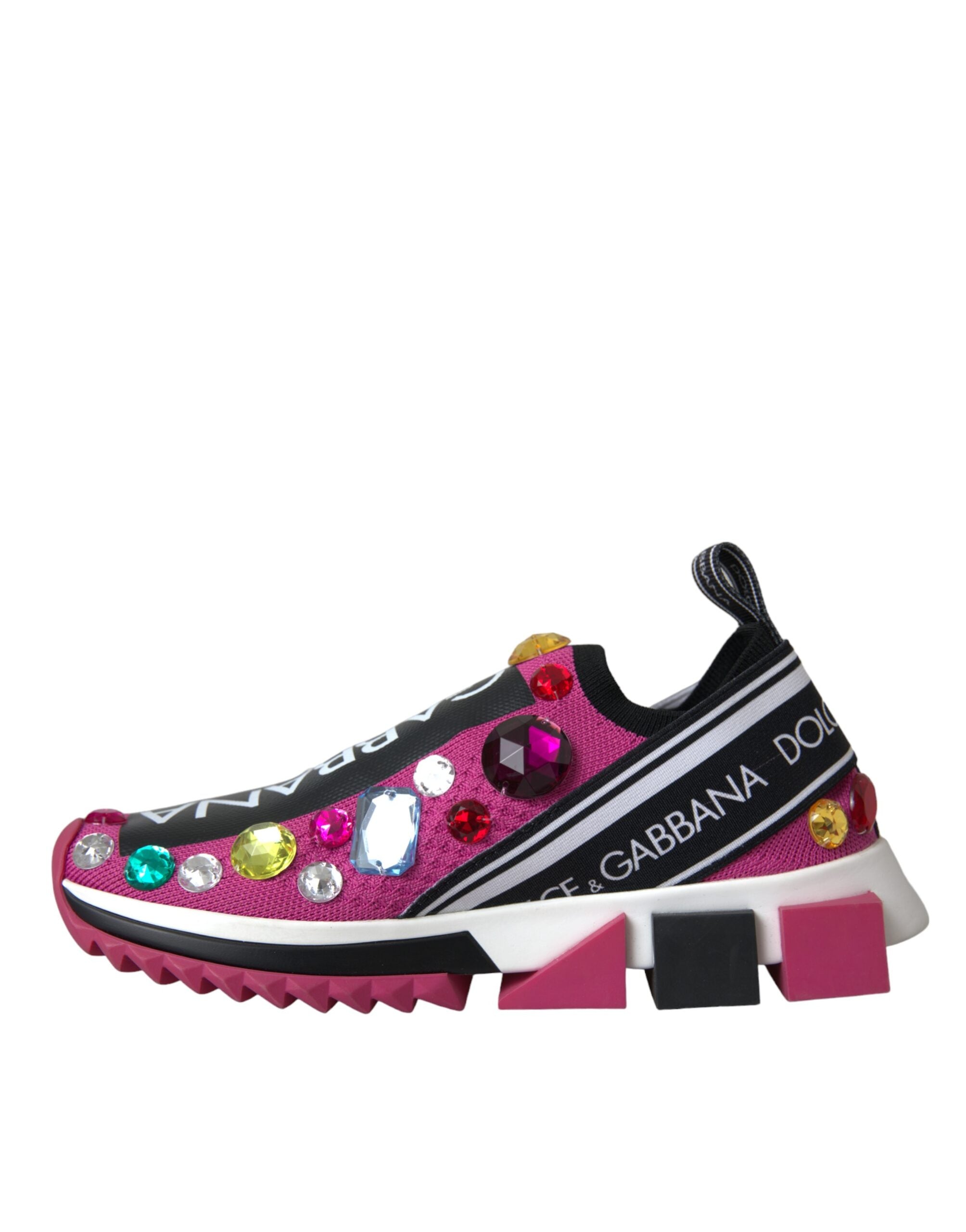 Dolce & Gabbana Pink Sorrento Crystals Sneakers Shoes Glam Steals