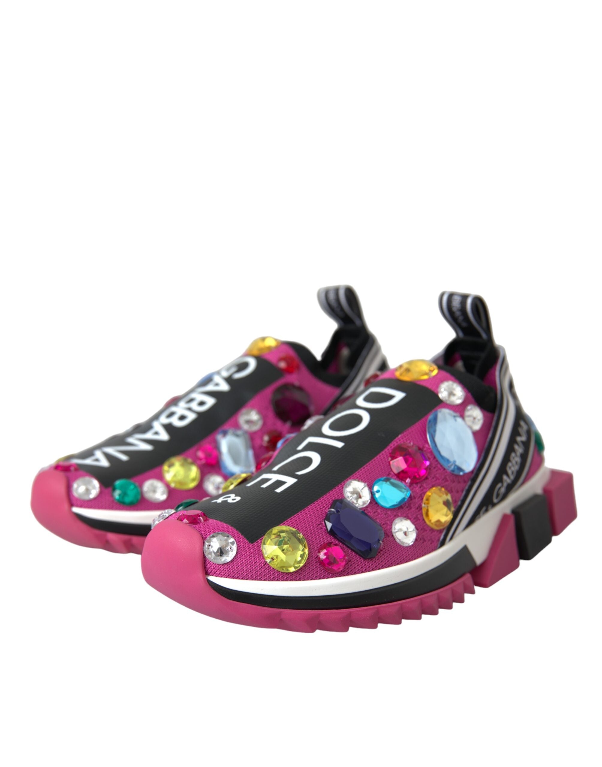 Dolce & Gabbana Pink Sorrento Crystals Sneakers Shoes Glam Steals