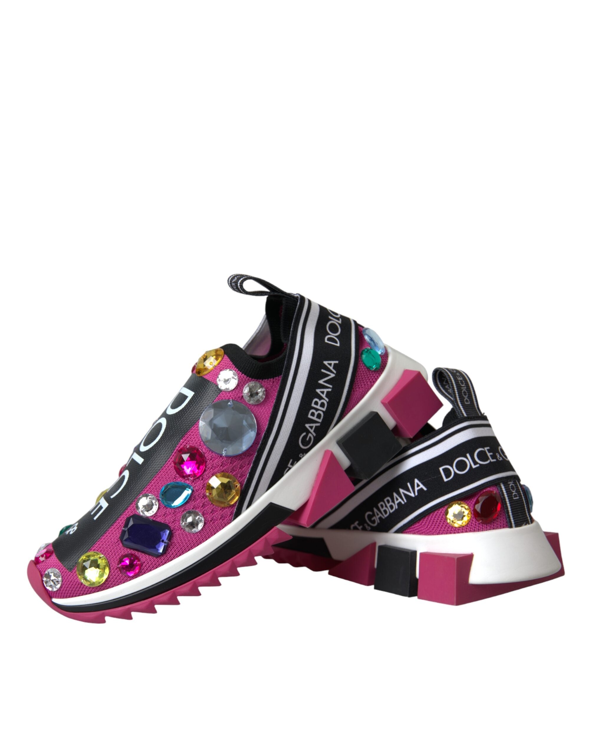 Dolce & Gabbana Pink Sorrento Crystals Sneakers Shoes Glam Steals