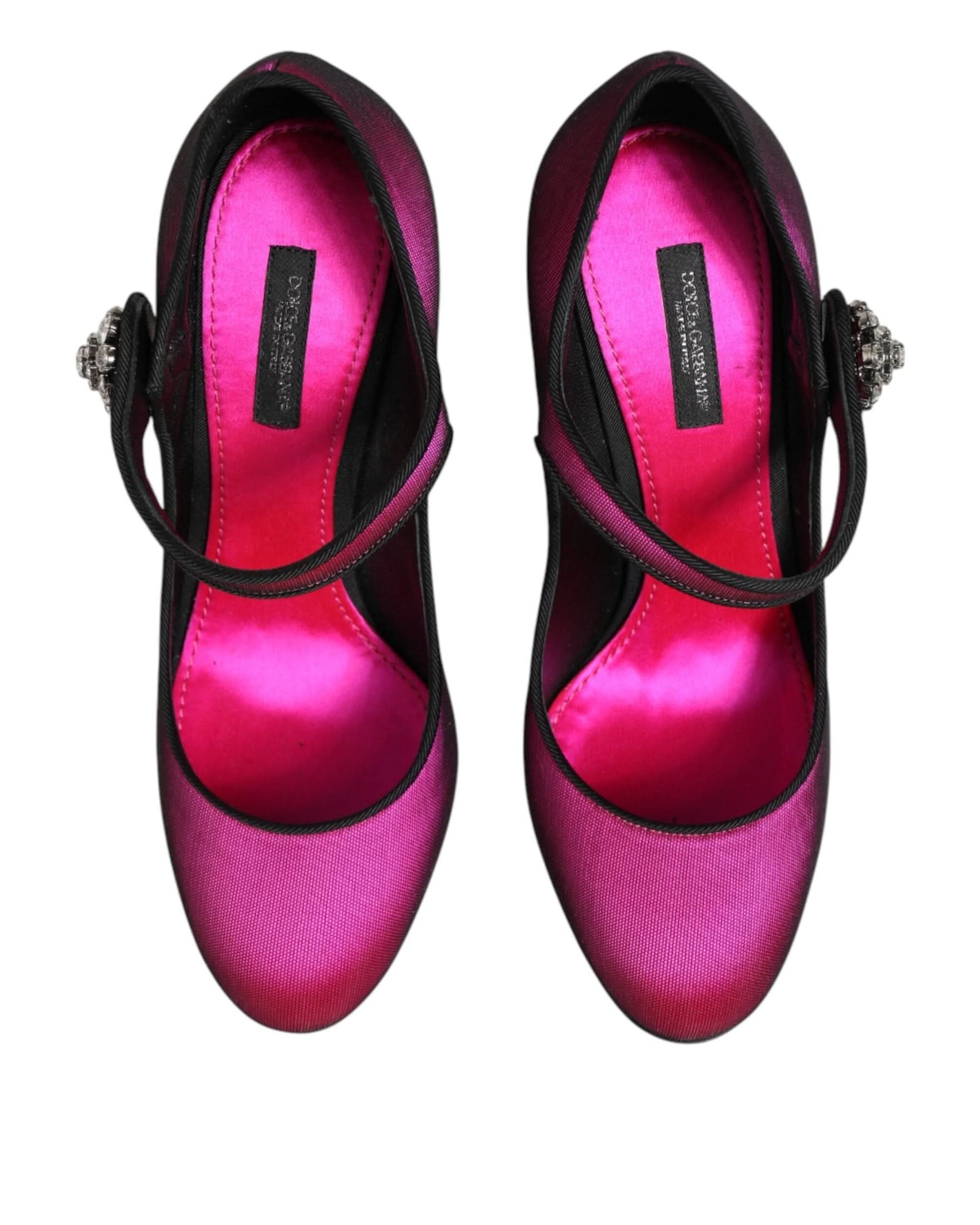 Dolce & Gabbana Pink Strass Mary Janes Heels Pumps Shoes Heels