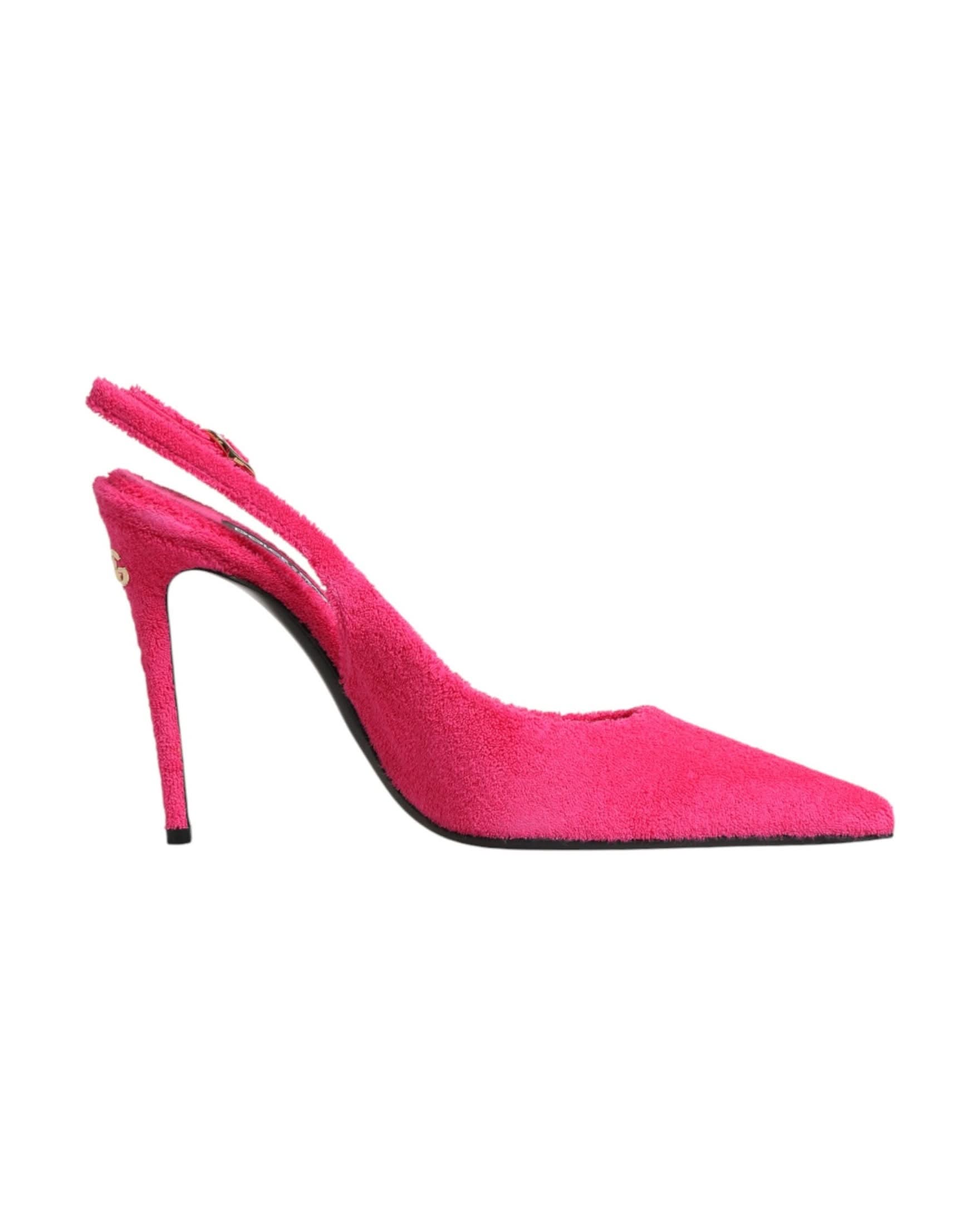 Dolce & Gabbana Pink Suede High Heels Slingback Shoes Heels