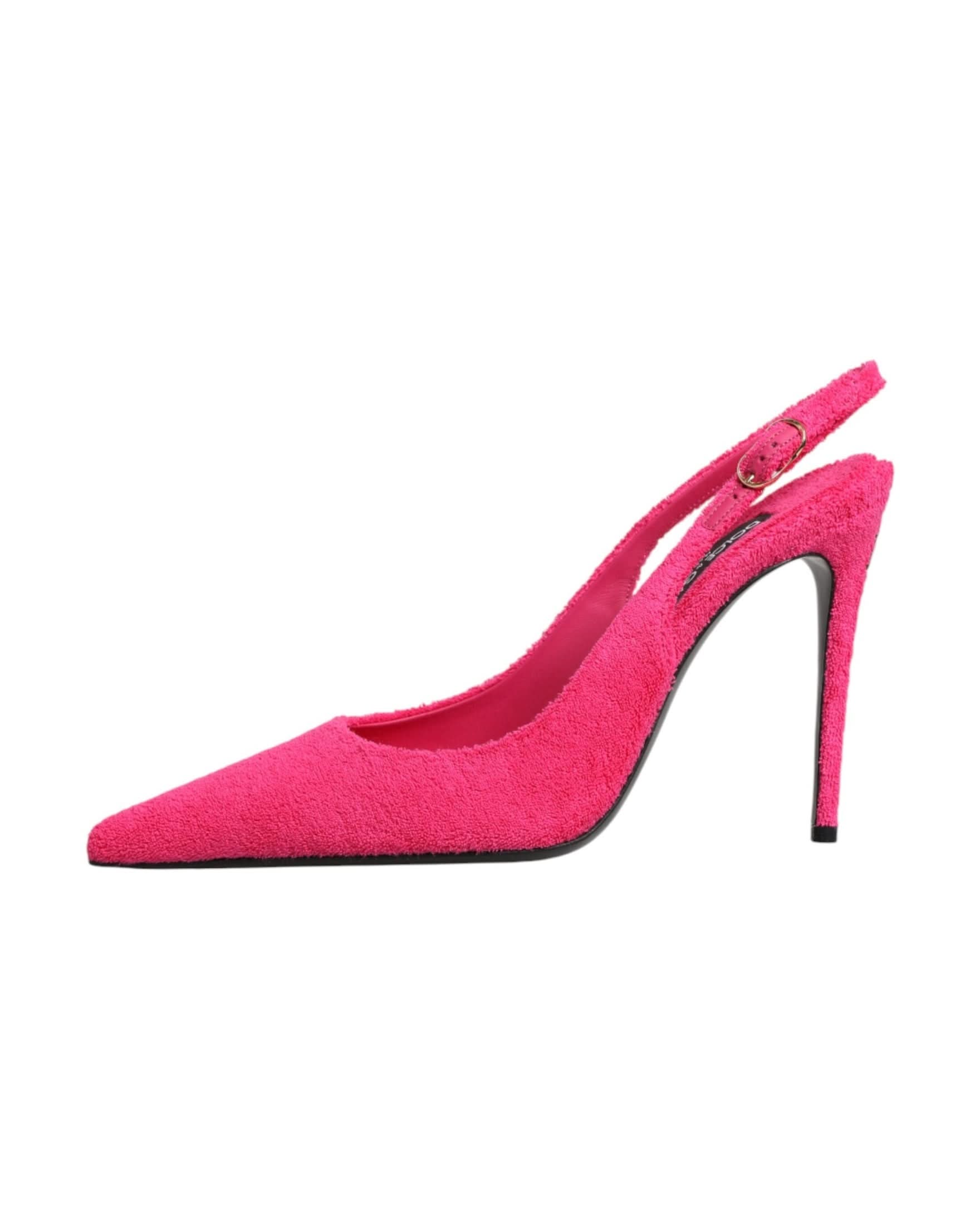 Dolce & Gabbana Pink Suede High Heels Slingback Shoes Heels