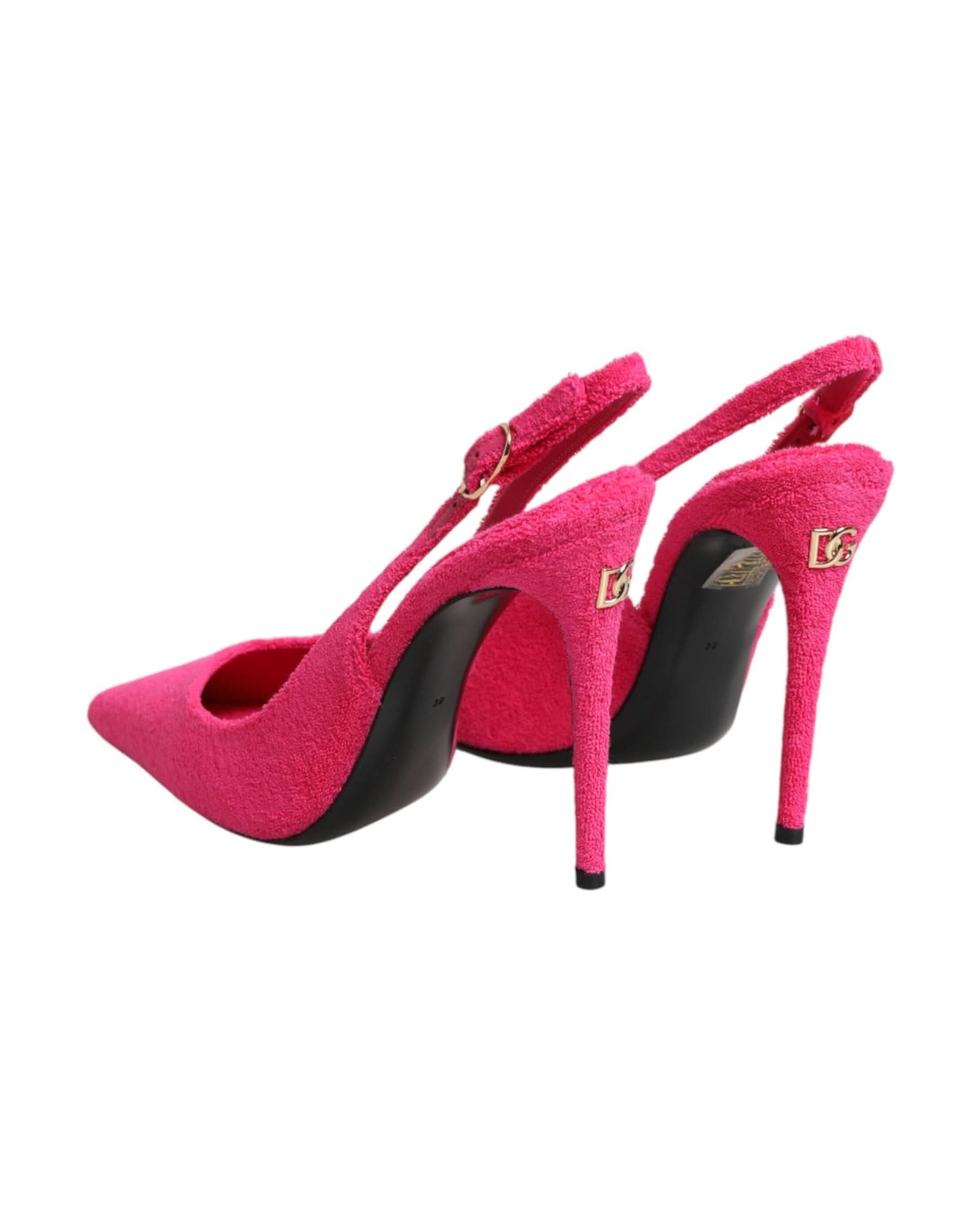 Dolce & Gabbana Pink Suede High Heels Slingback Shoes Heels