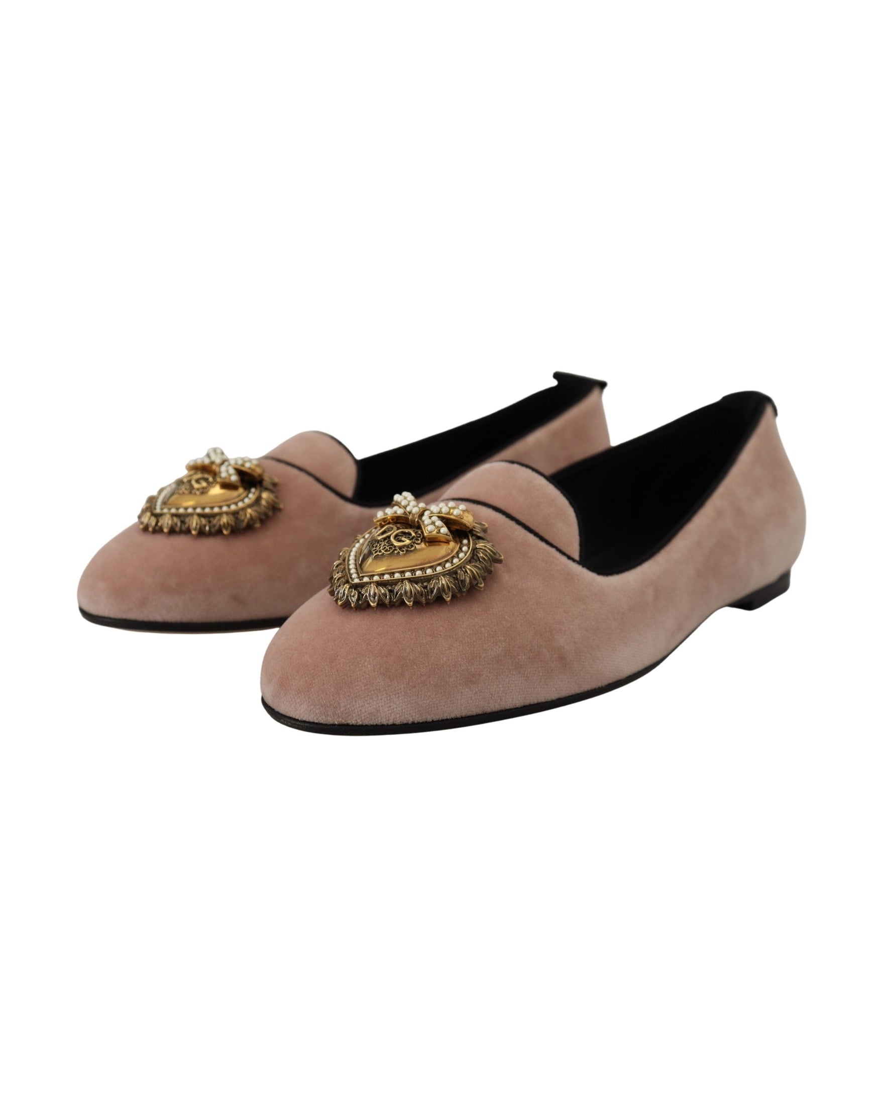 Dolce & Gabbana Pink Velvet Slip Ons Loafers Flats Shoes Glam Steals