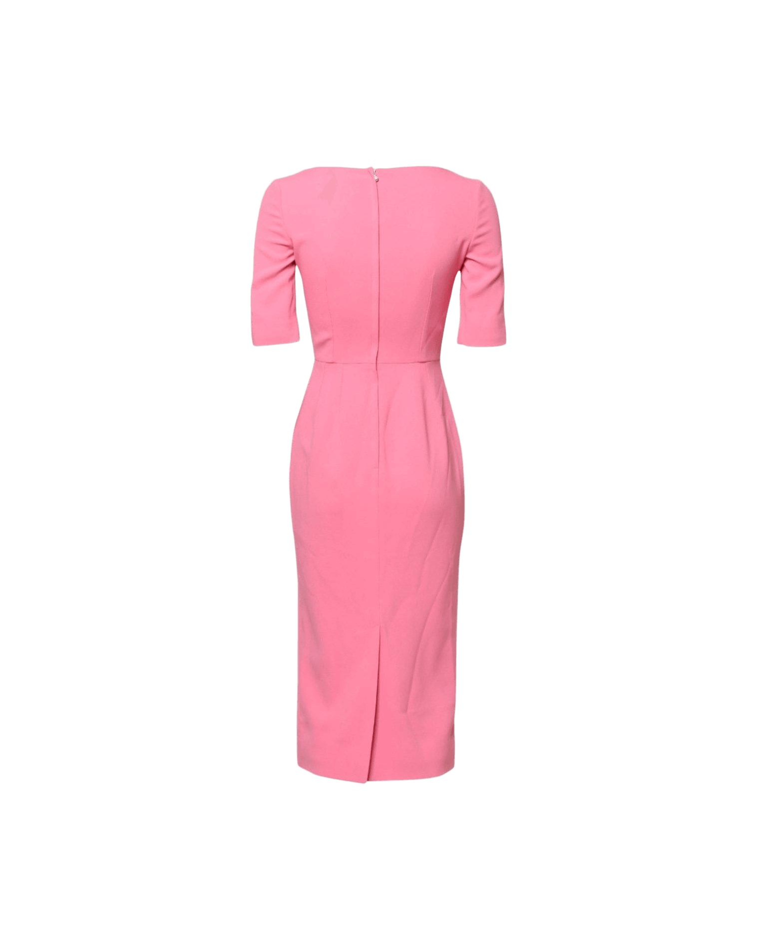 Dolce & Pink Gabbana Viscose Short Sleeve Sheath Midi Dress Glam Steals