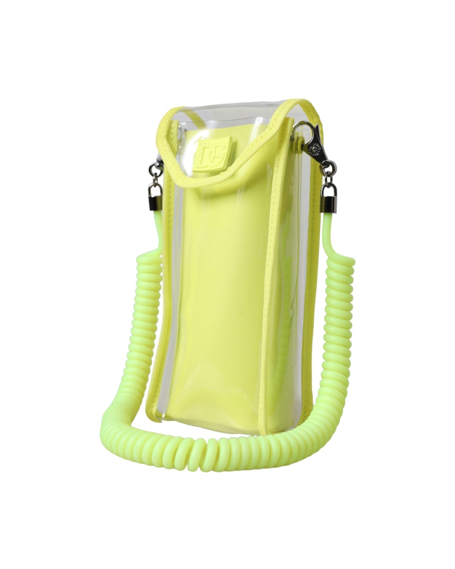 Dolce & Gabbana Plastic Dg Logo Neck Strap Cardholder Yellow Green Wallet Glam Steals