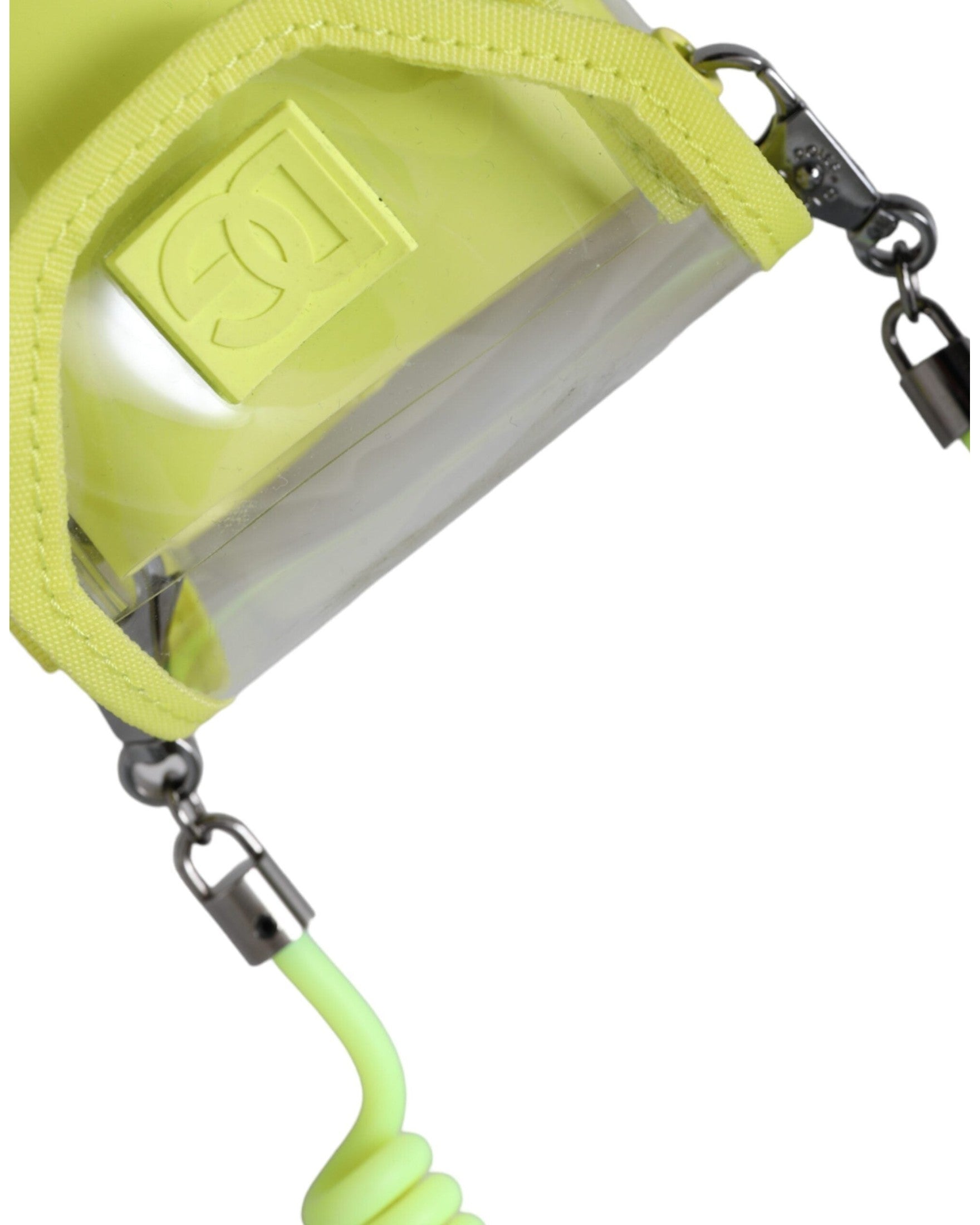Dolce & Gabbana Plastic Dg Logo Neck Strap Cardholder Yellow Green Wallet Glam Steals