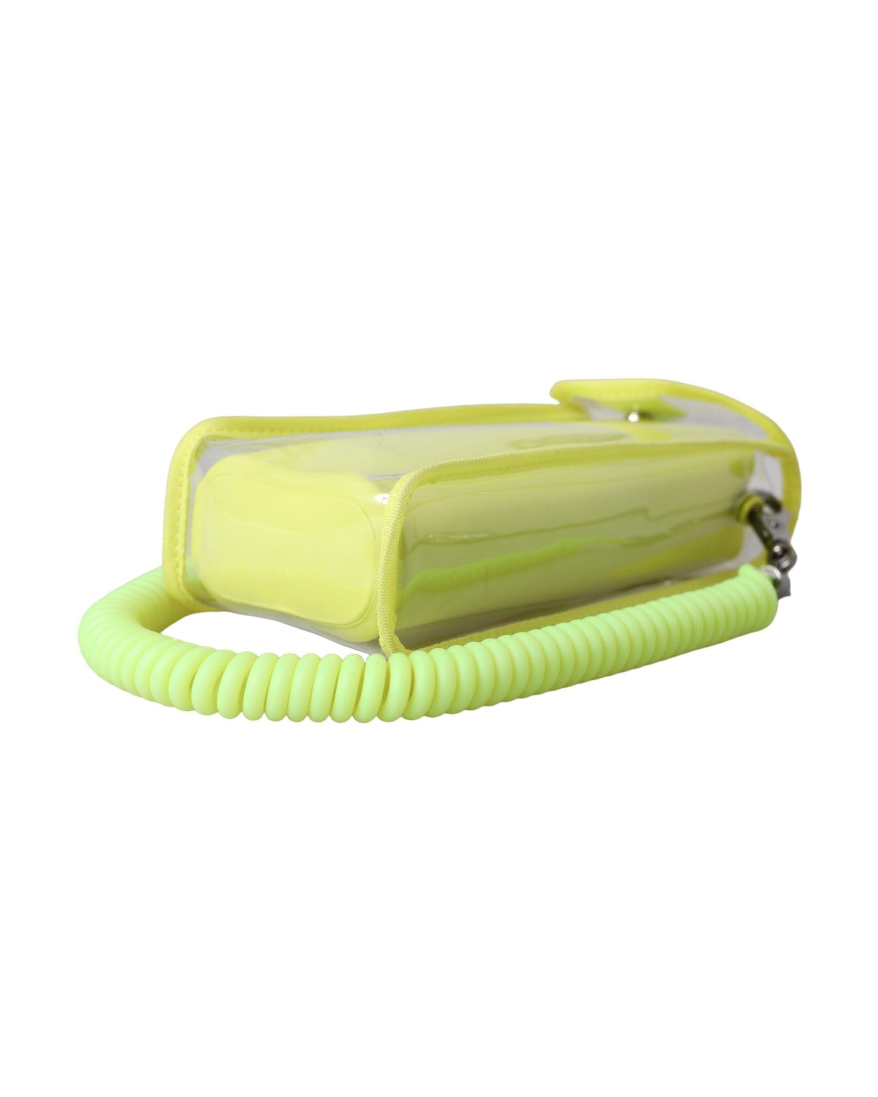 Dolce & Gabbana Plastic Dg Logo Neck Strap Cardholder Yellow Green Wallet Glam Steals