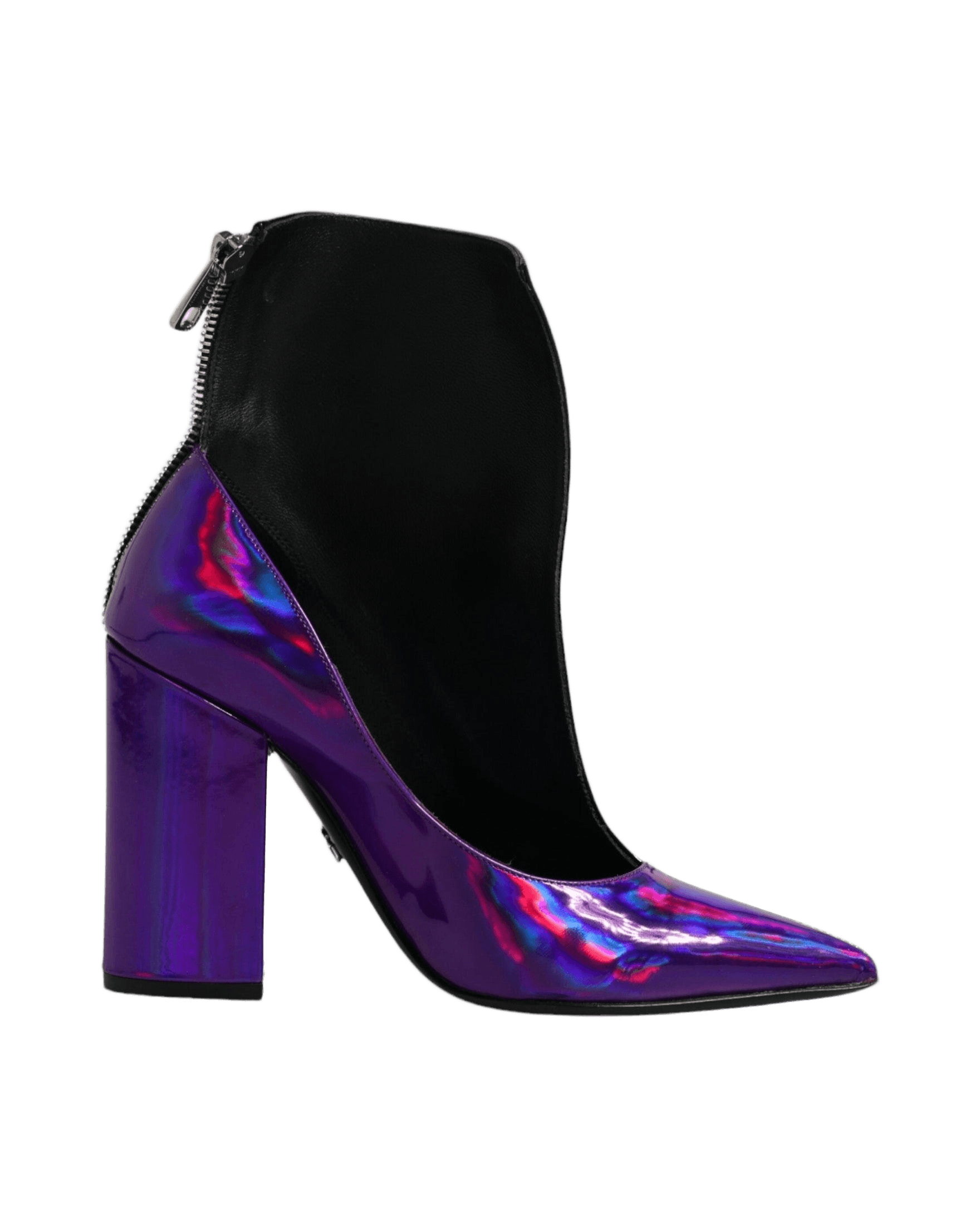 Dolce & Gabbana Purple Black Pointed Ankle Boots Shoes Glam Steals