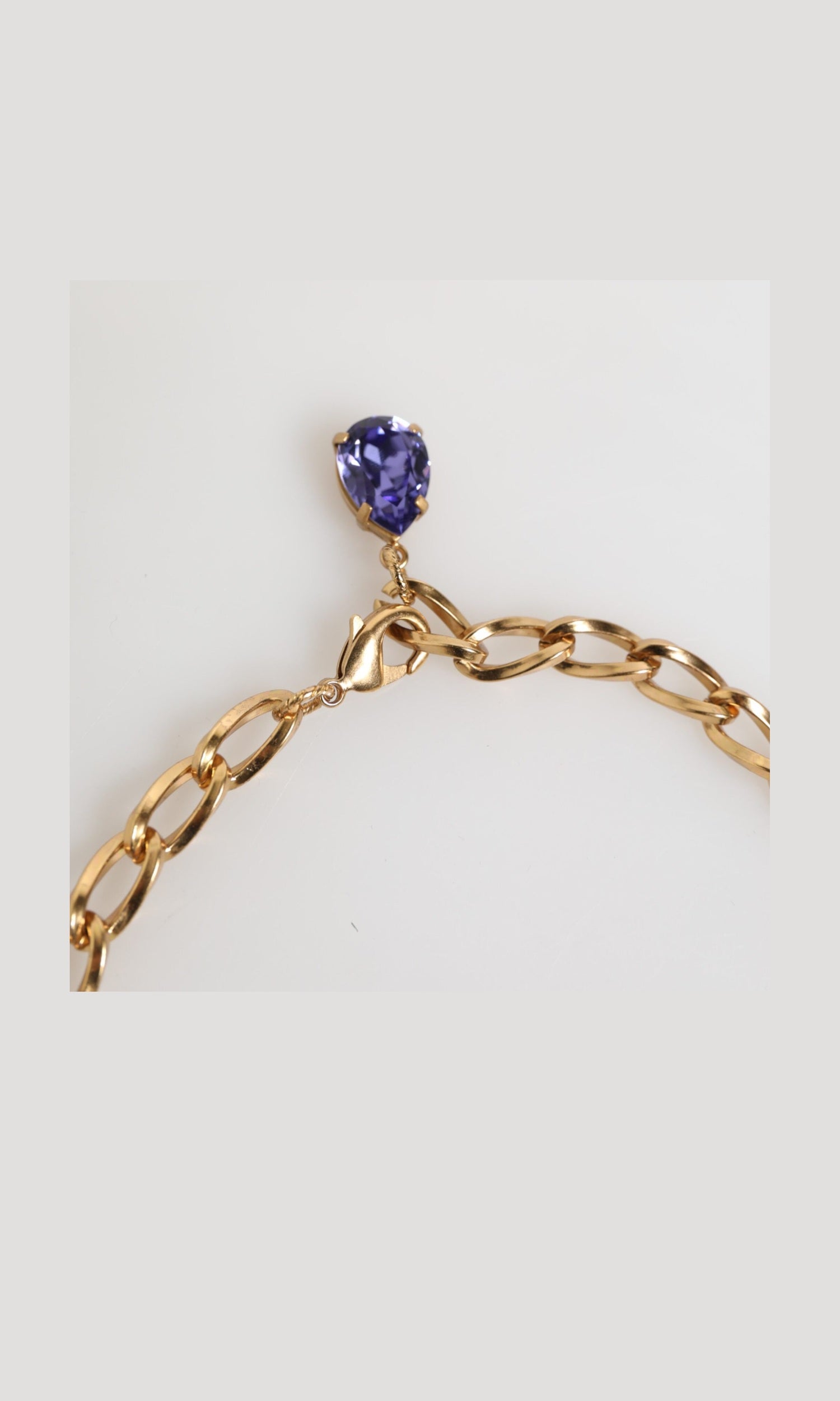 Dolce & Gabbana Purple Gold Brass Crystal Pearl Floral Pendant Jewelry Necklace Glam Steals