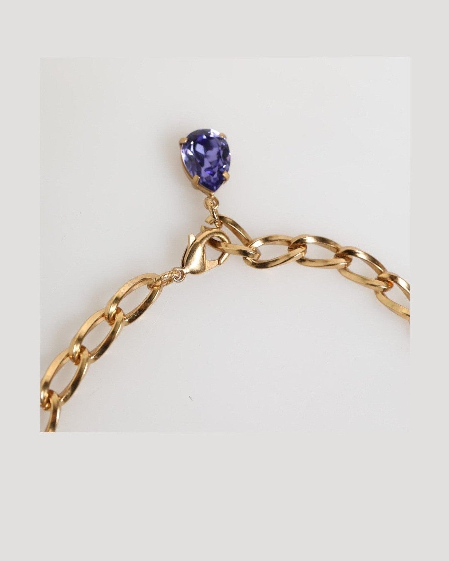 Dolce & Gabbana Purple Gold Brass Crystal Pearl Floral Pendant Jewelry Necklace Glam Steals