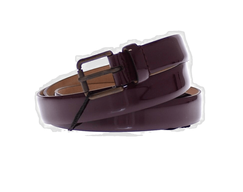 Dolce & Gabbana Purple Leather Logo Cintura Gürtel Belt Glam Steals