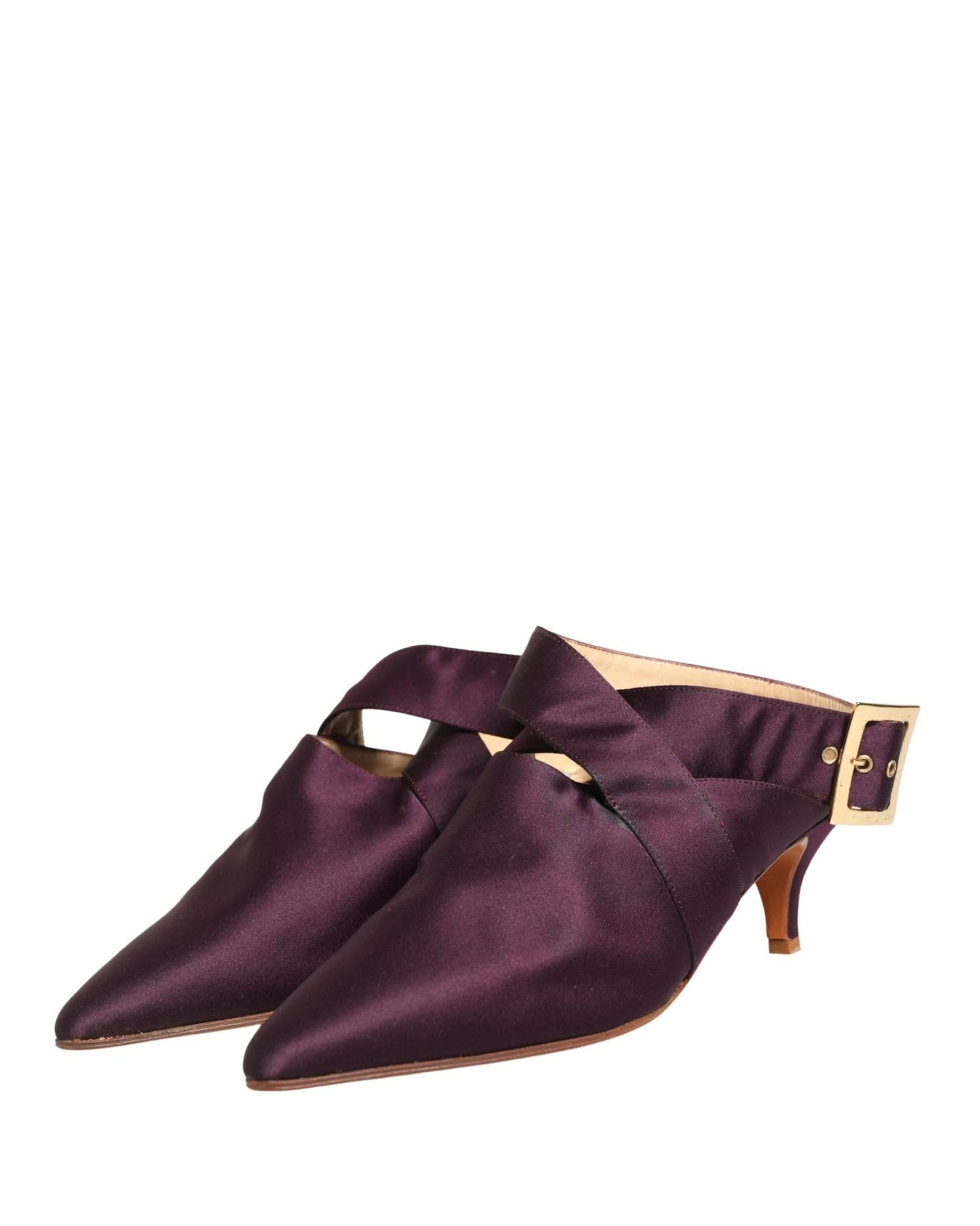 Dolce & Gabbana Purple Satin Sandals Shoes Glam Steals