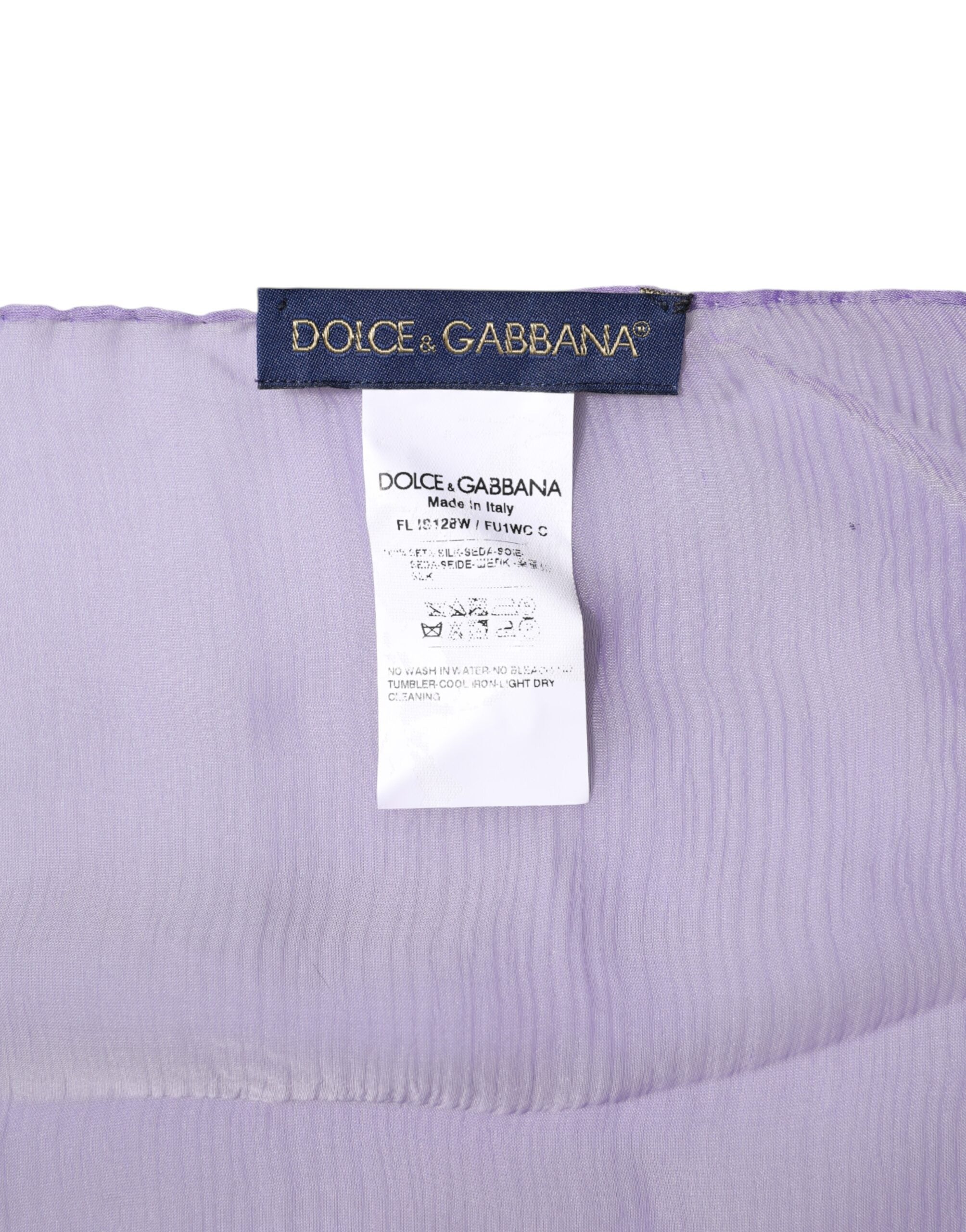 Dolce & Gabbana Purple Silk Rectangle Wrap Shawl Scarf Glam Steals